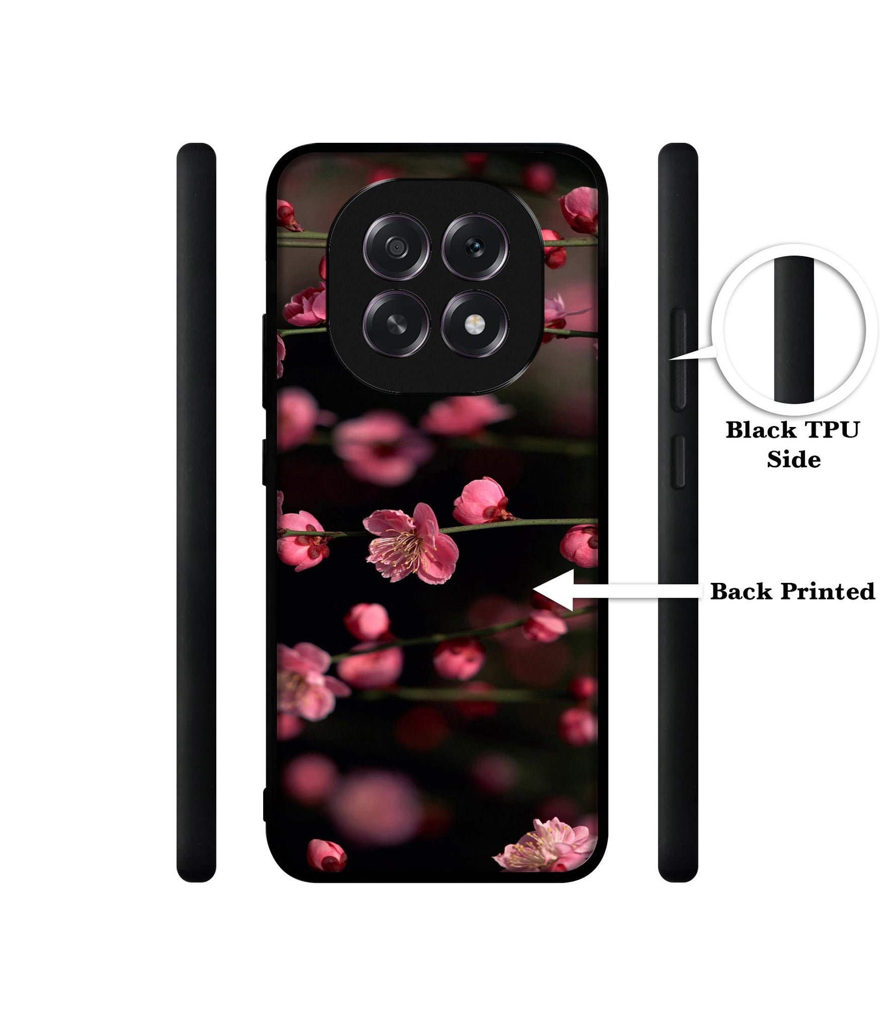 Pink Flowers Designer 2D Printed Back Case Cover for Oppo F29 5G