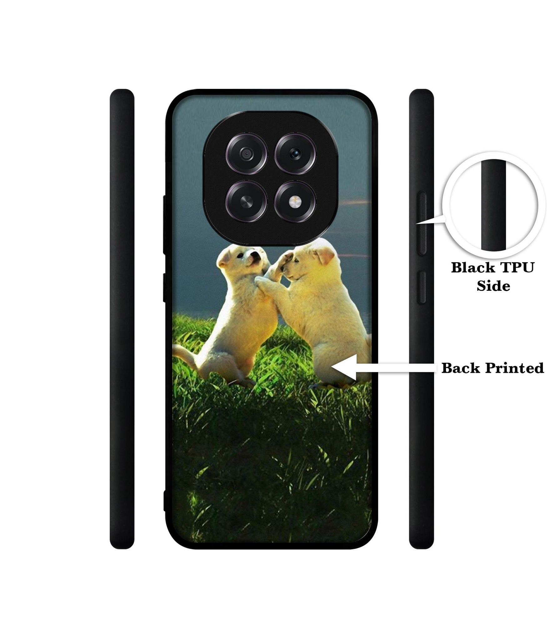 Puppy Couple Sunset Designer 2D Printed Back Case Cover for Oppo F29 5G
