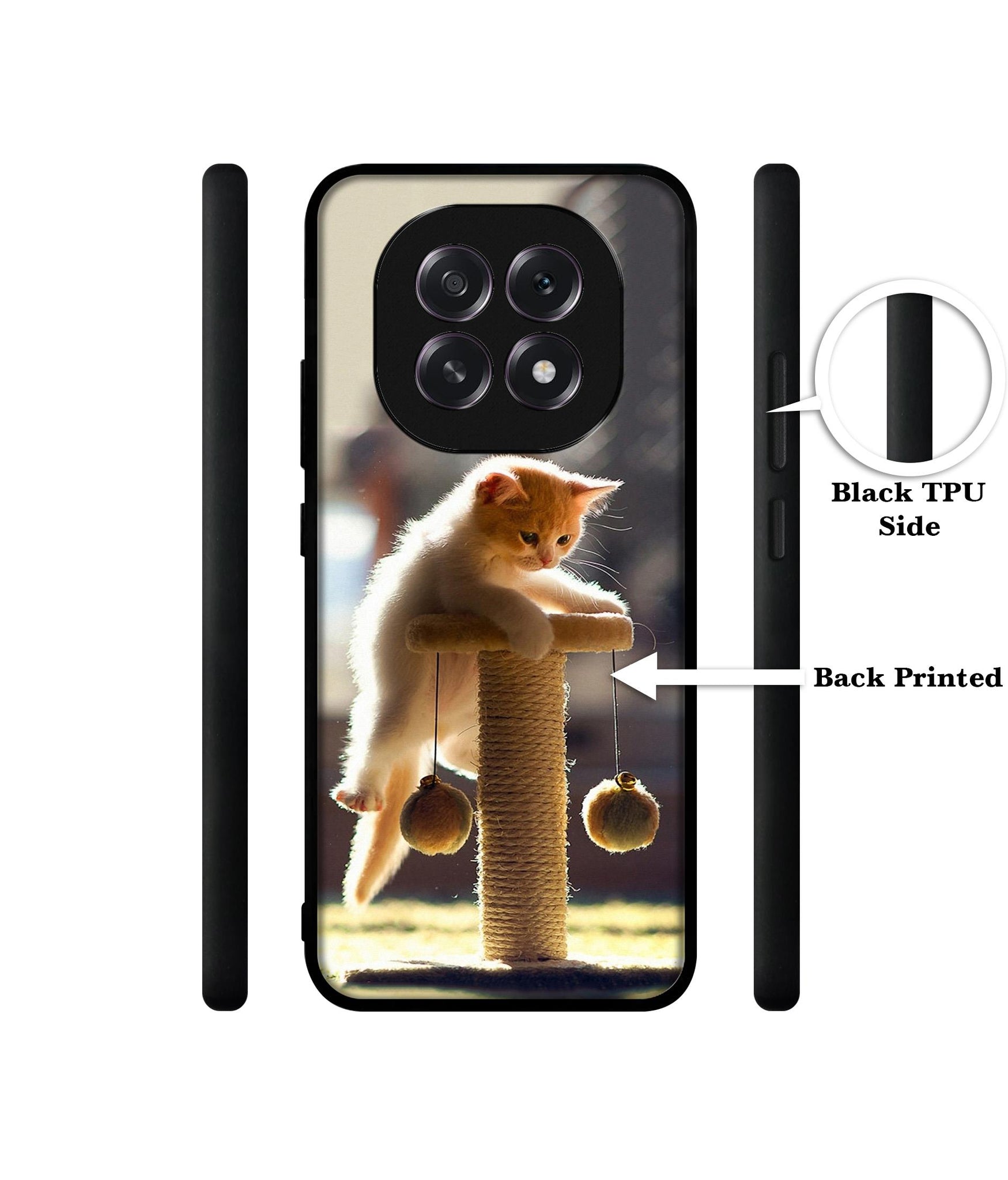 Cat Climbing Designer 2D Printed Back Case Cover for Oppo F29 5G