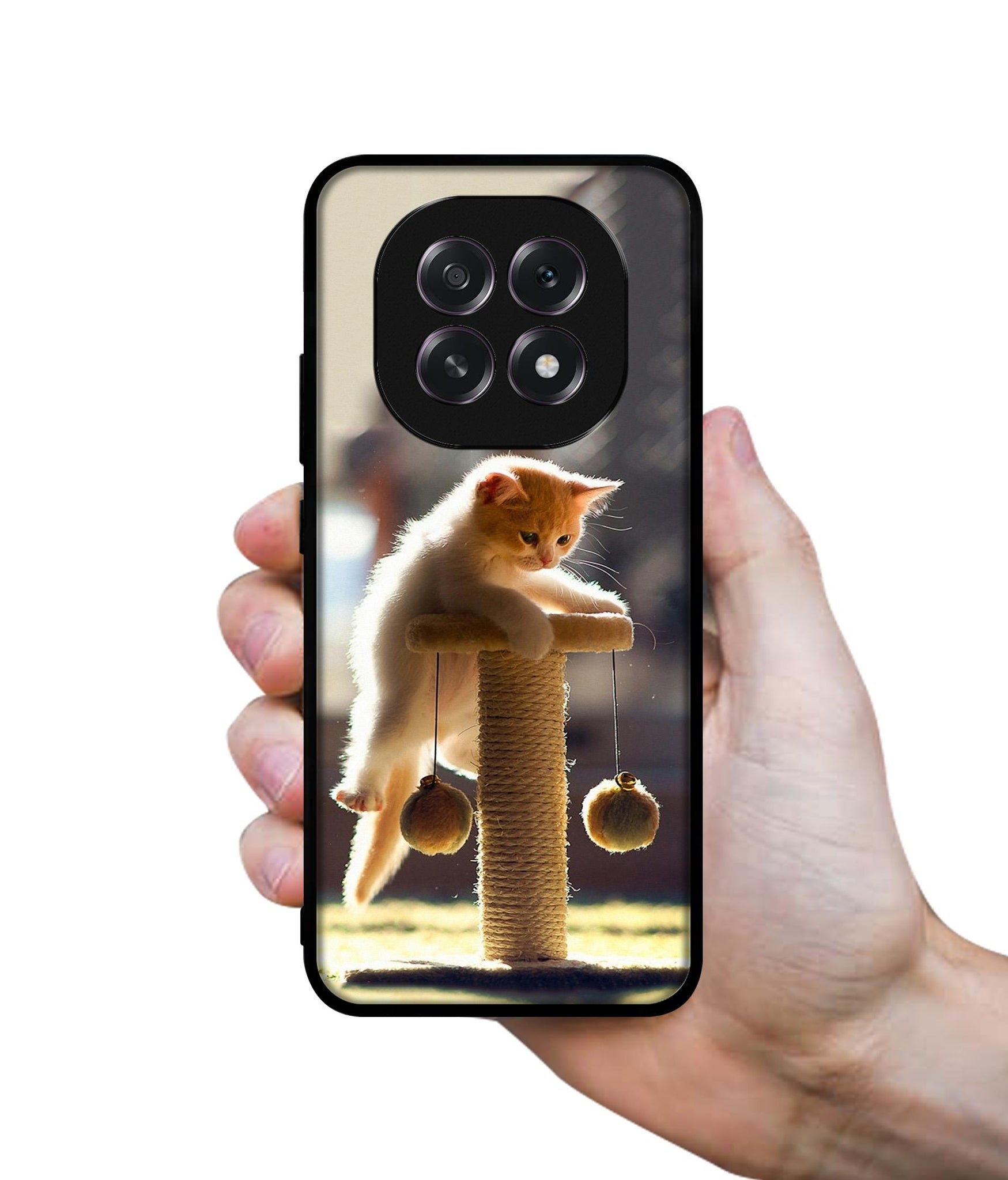 Cat Climbing Designer 2D Printed Back Case Cover for Oppo F29 5G