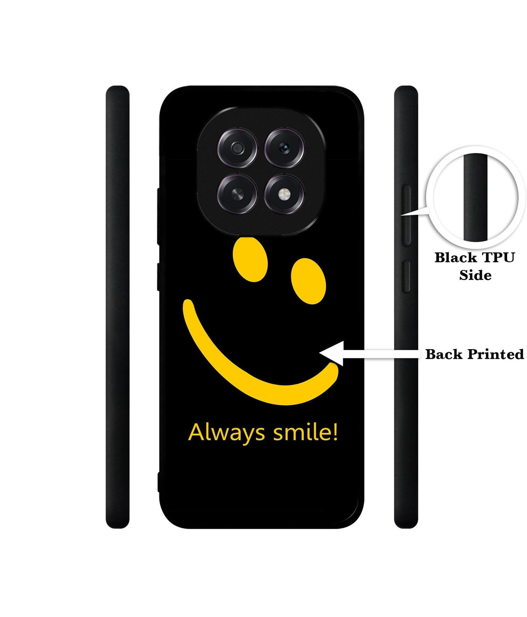 Always Smile Quote Designer 2D Printed Back Case Cover for Oppo F29 5G