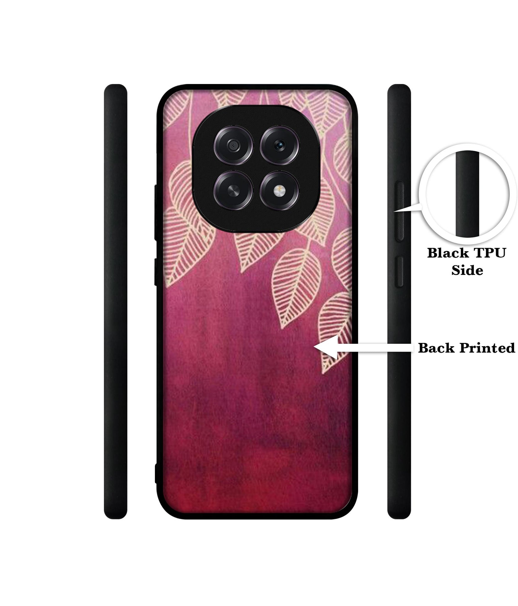 Leaf Pattern Designer 2D Printed Back Case Cover for Oppo F29 5G