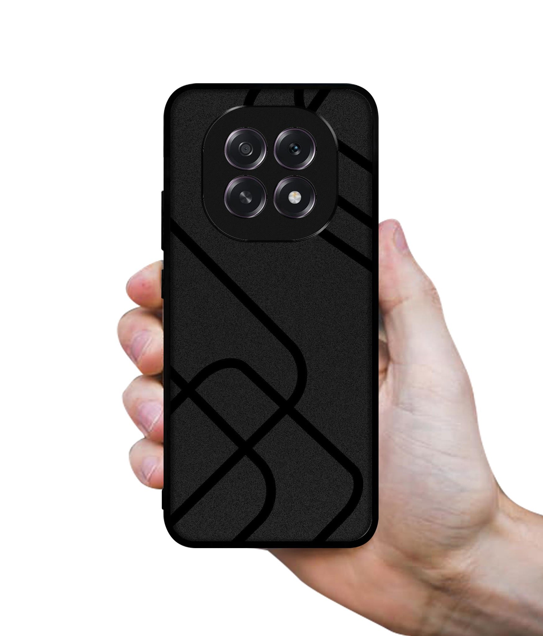 Zig-Zag Black Line Designer 2D Printed Back Case Cover for Oppo F29 5G