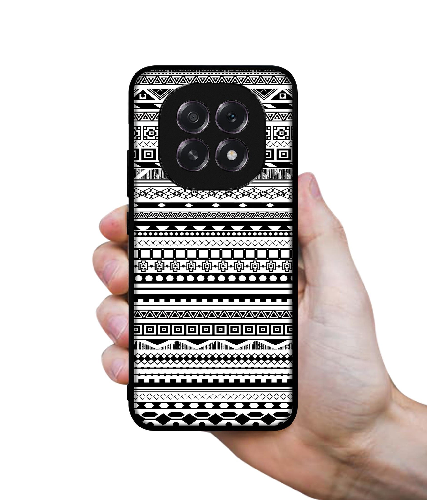 Black & White Patterns Designer 2D Printed Back Case Cover for Oppo F29 5G