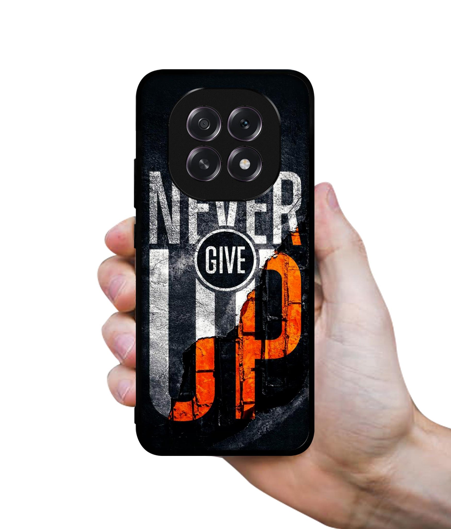 Never Give Up Designer 2D Printed Back Case Cover for Oppo F29 5G
