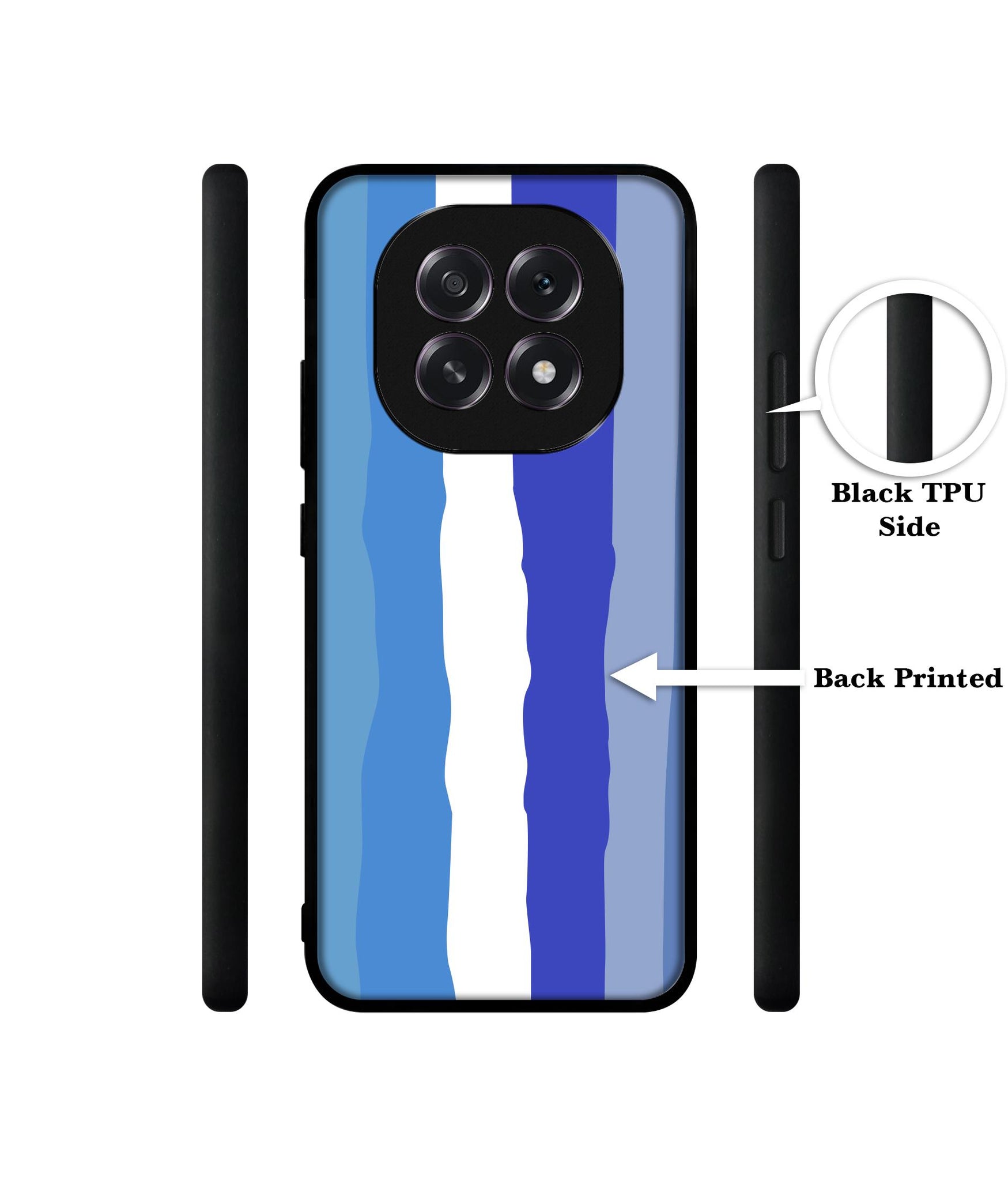Blue Stripes Rainbow Designer 2D Printed Back Case Cover for Oppo F29 5G