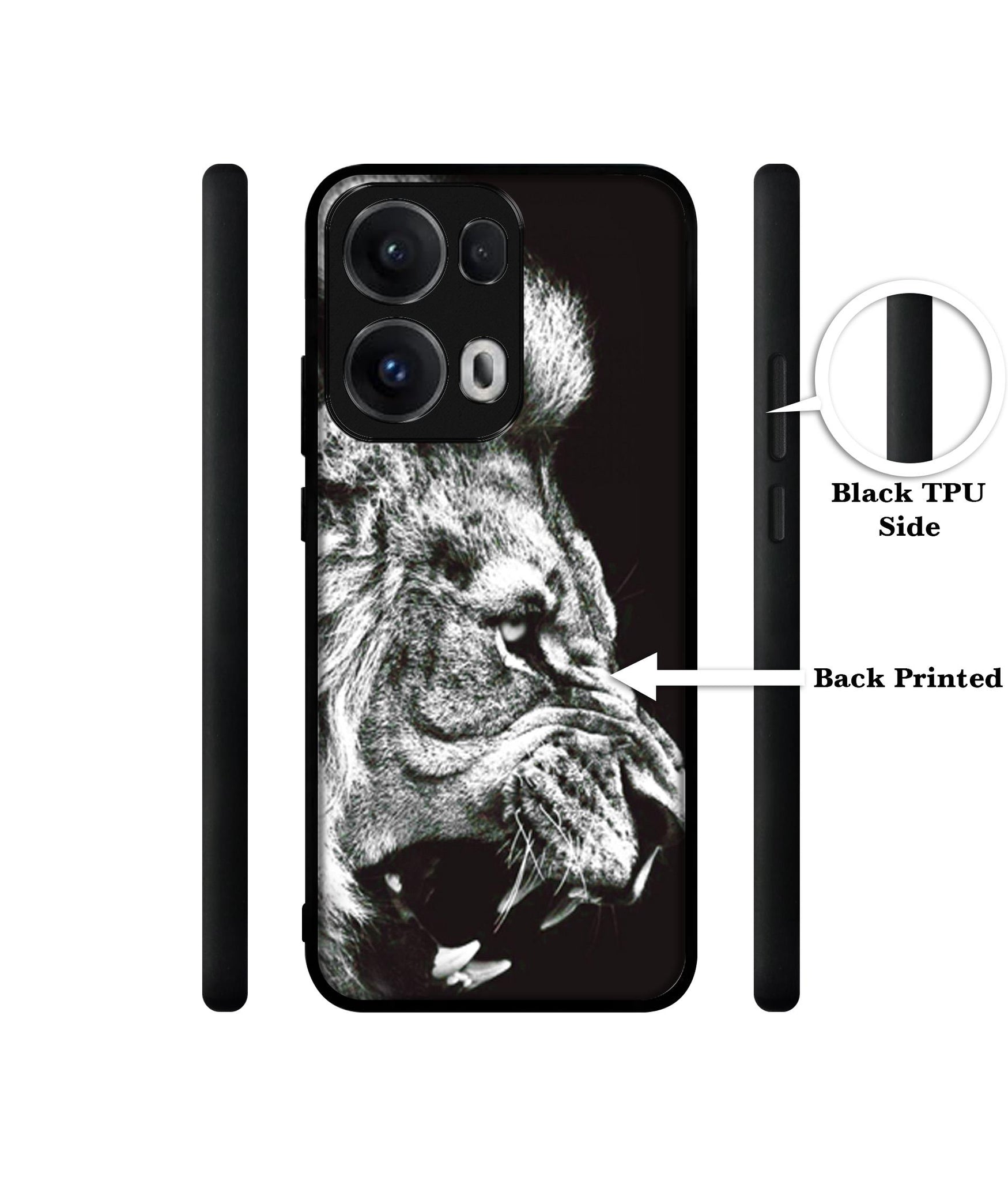 Angry Lion Designer 2D Printed Back Case Cover for Oppo Reno13 Pro 5G