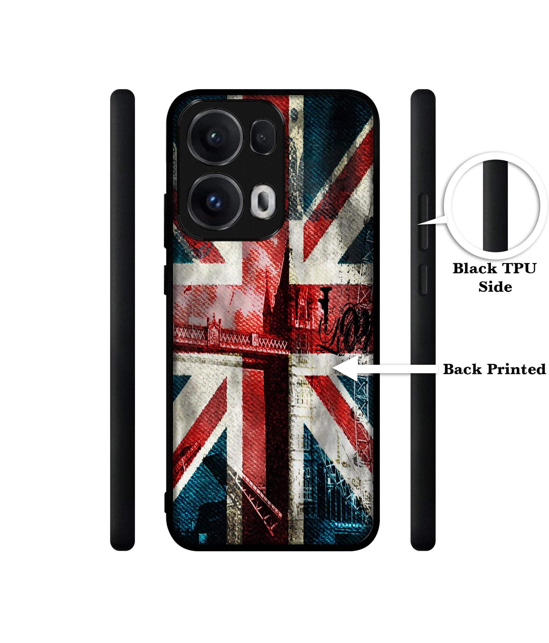London Flag wallpaper Designer 2D Printed Back Case Cover for Oppo Reno13 Pro 5G