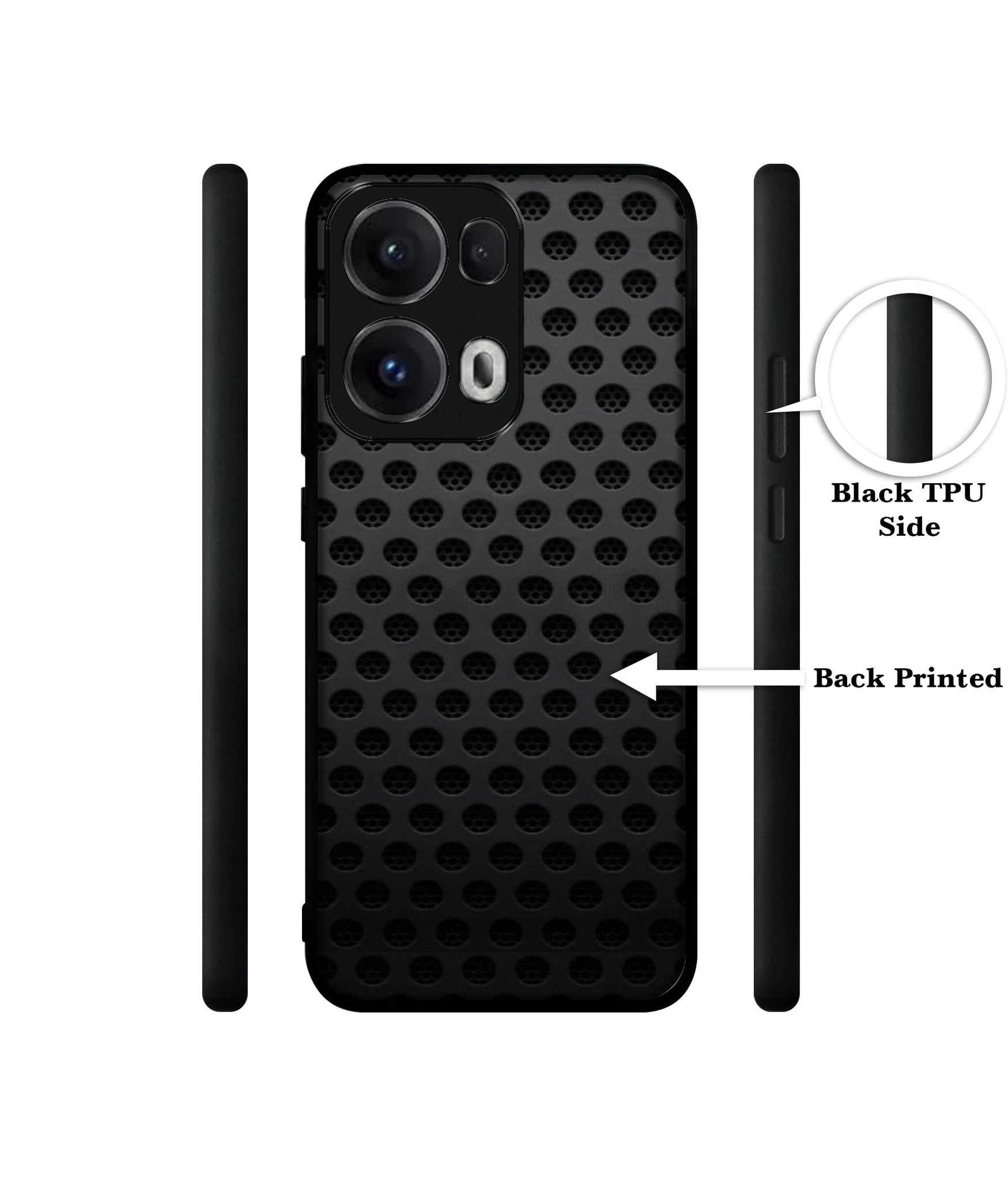Black Circle Designer 2D Printed Back Case Cover for Oppo Reno13 Pro 5G