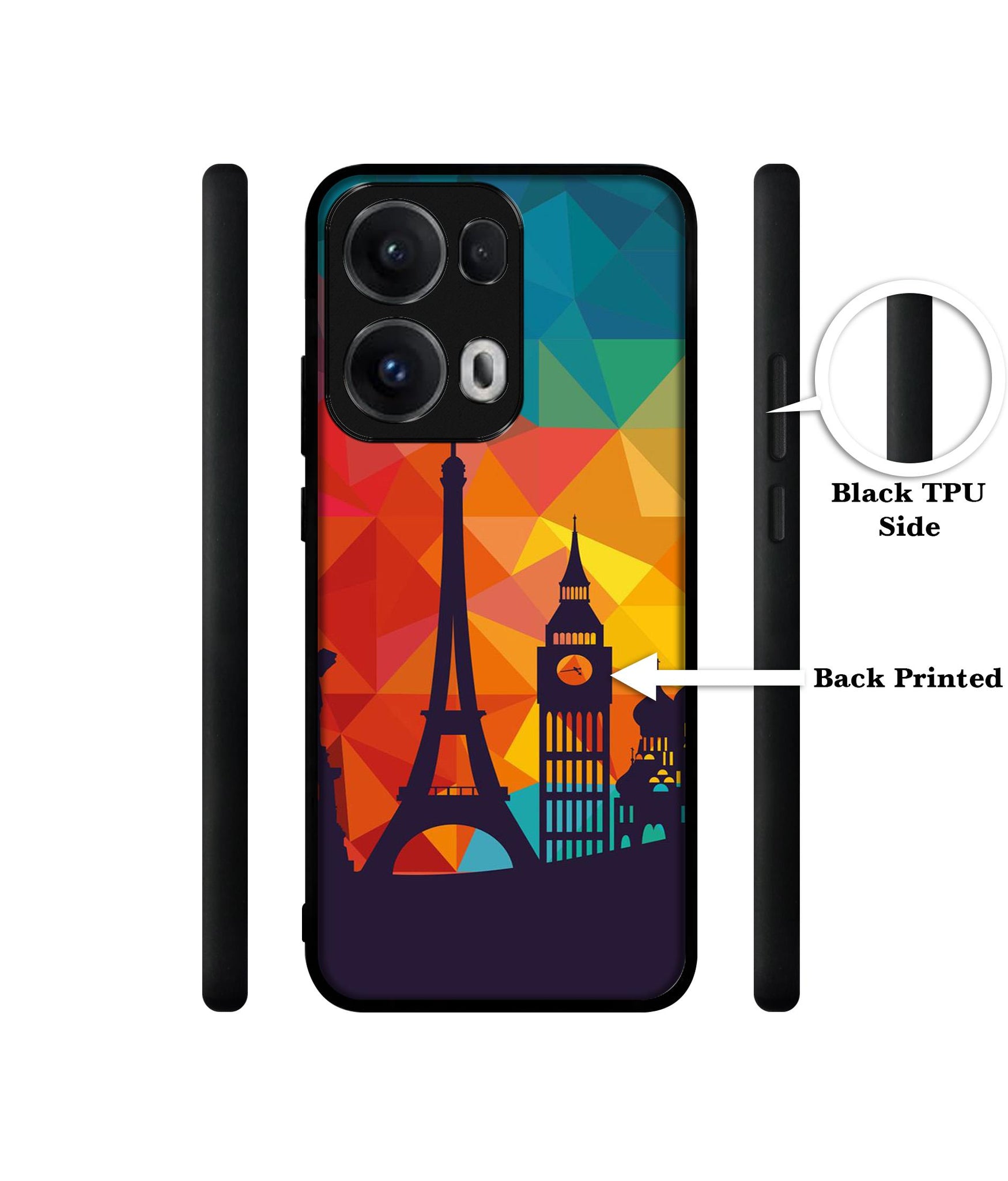 Colored Paris Designer 2D Printed Back Case Cover for Oppo Reno13 Pro 5G