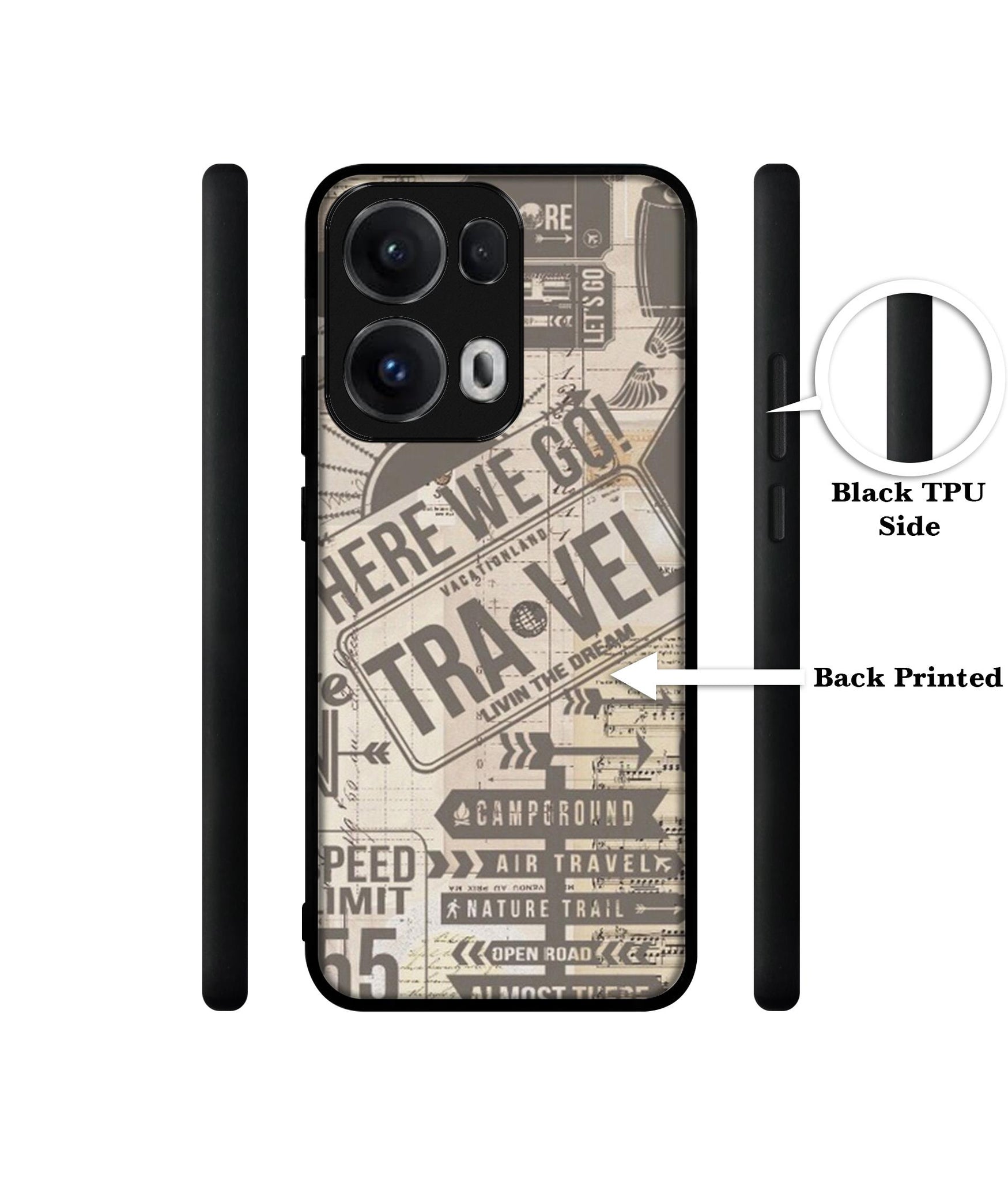 Travel Designer 2D Printed Back Case Cover for Oppo Reno13 Pro 5G
