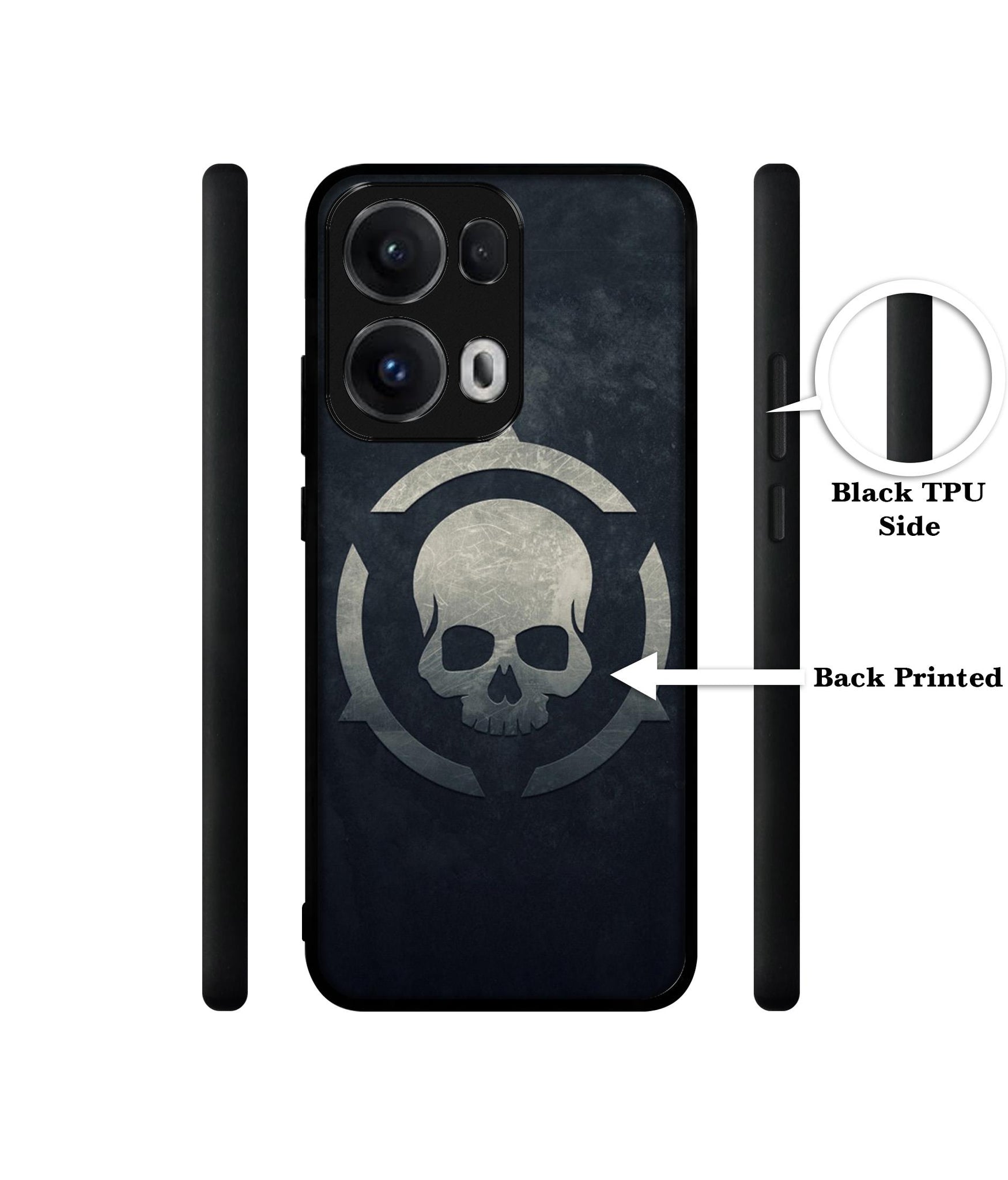 Skull Pattern Print Designer 2D Printed Back Case Cover for Oppo Reno13 Pro 5G