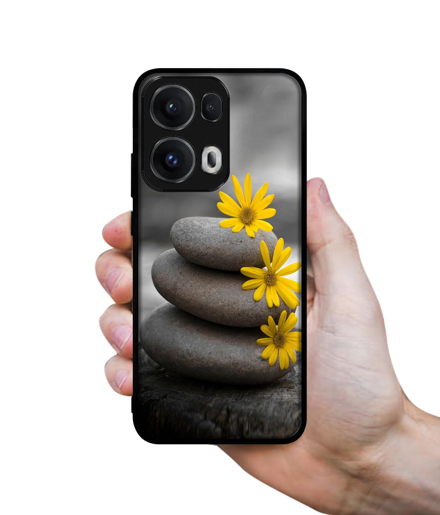 Stones And Flower Designer 2D Printed Back Case Cover for Oppo Reno13 Pro 5G