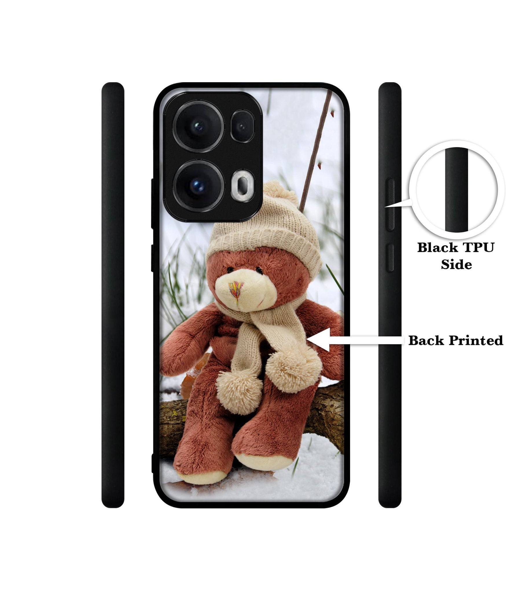 Woolen Bear Designer 2D Printed Back Case Cover for Oppo Reno13 Pro 5G