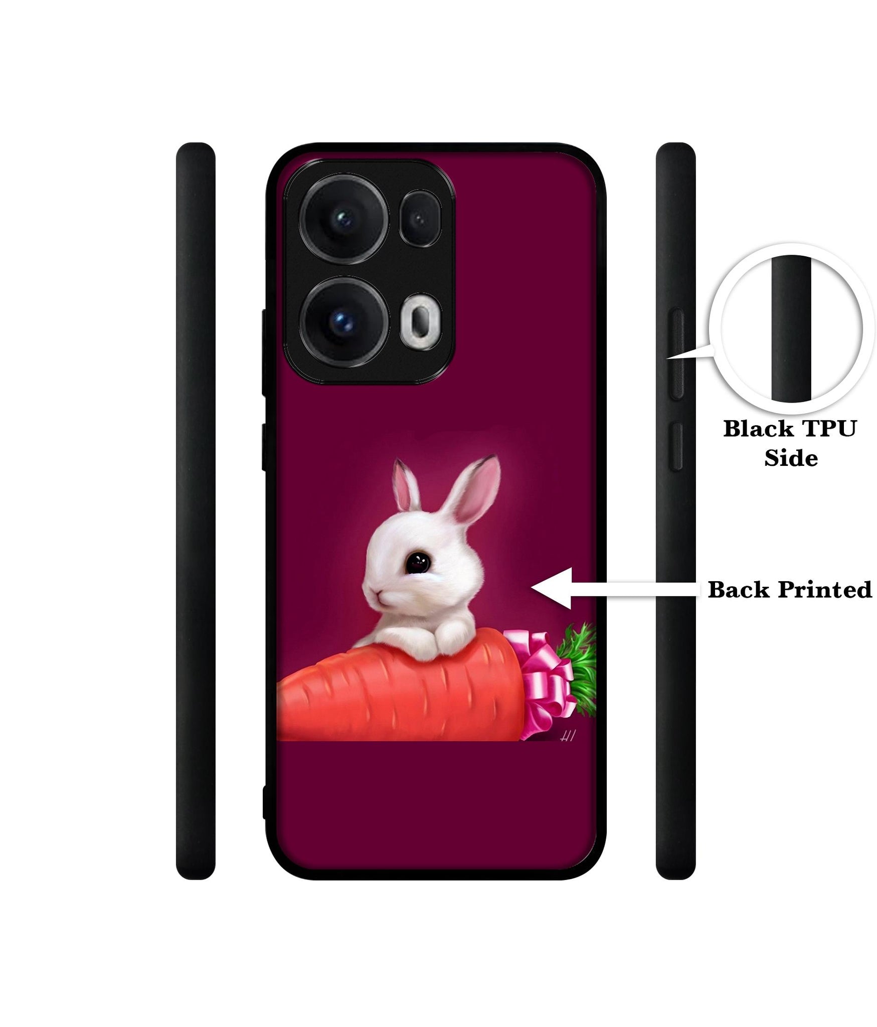 Bunny With Carrot Designer 2D Printed Back Case Cover for Oppo Reno13 Pro 5G