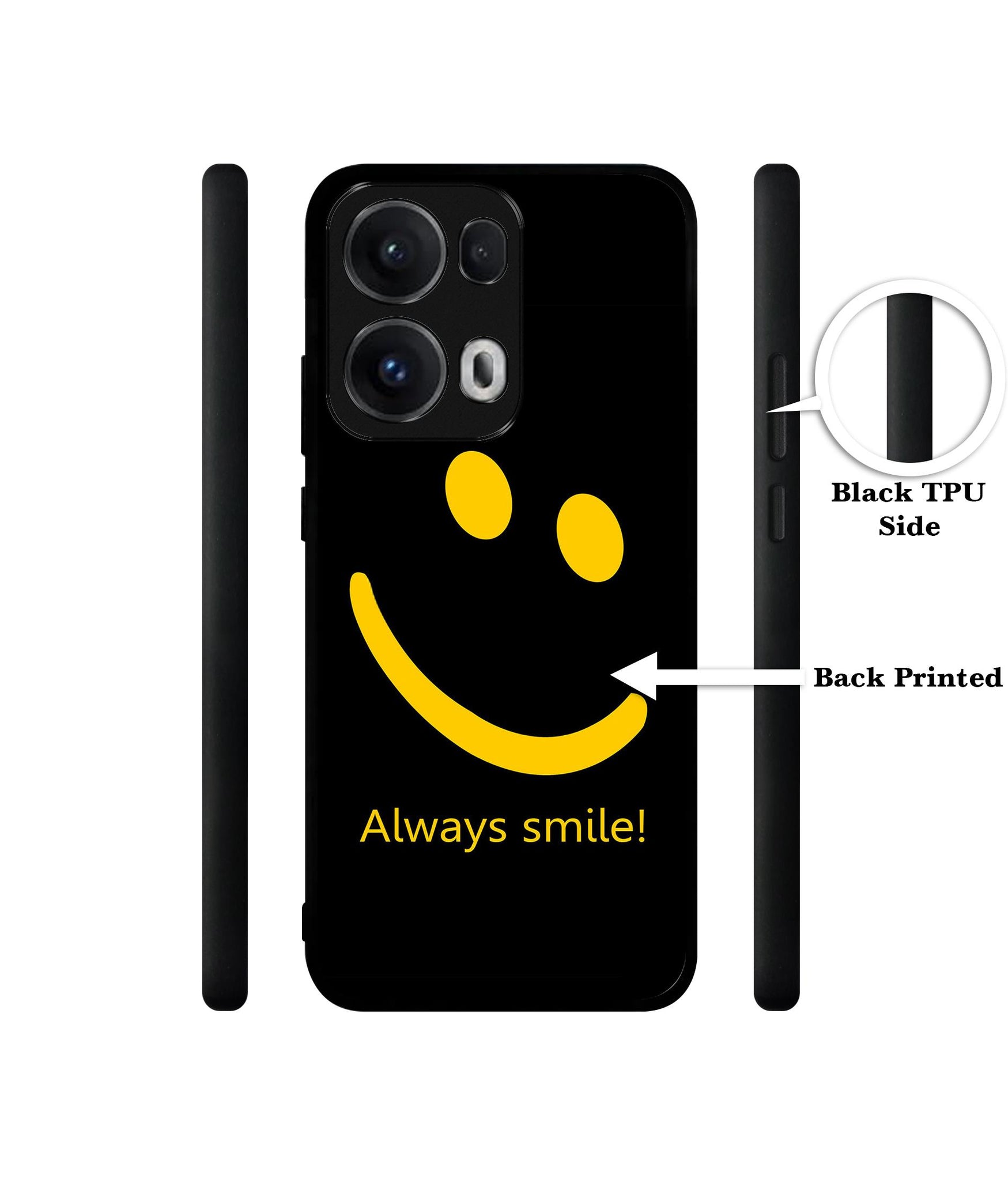 Always Smile Quote Designer 2D Printed Back Case Cover for Oppo Reno13 Pro 5G