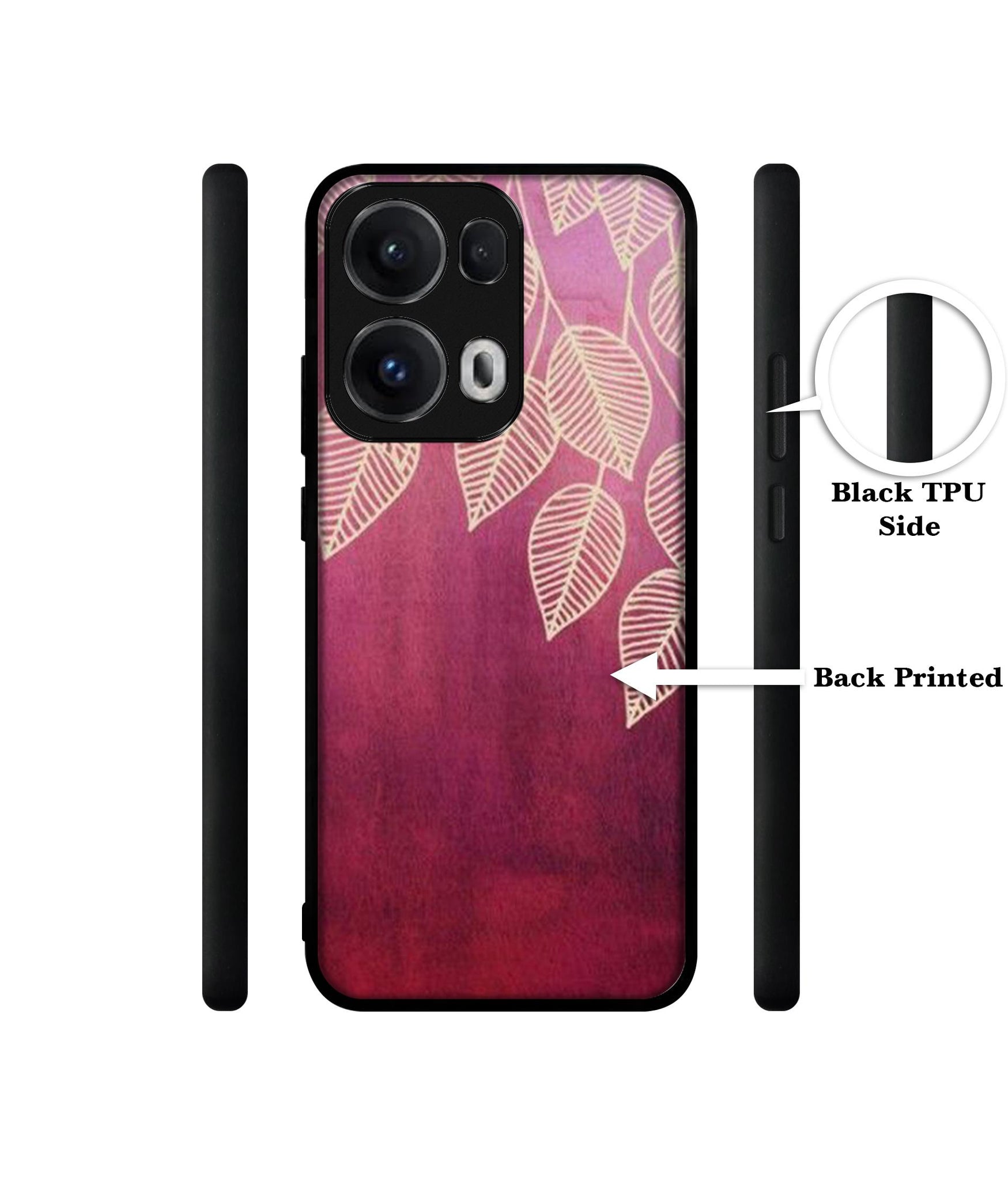 Leaf Pattern Designer 2D Printed Back Case Cover for Oppo Reno13 Pro 5G