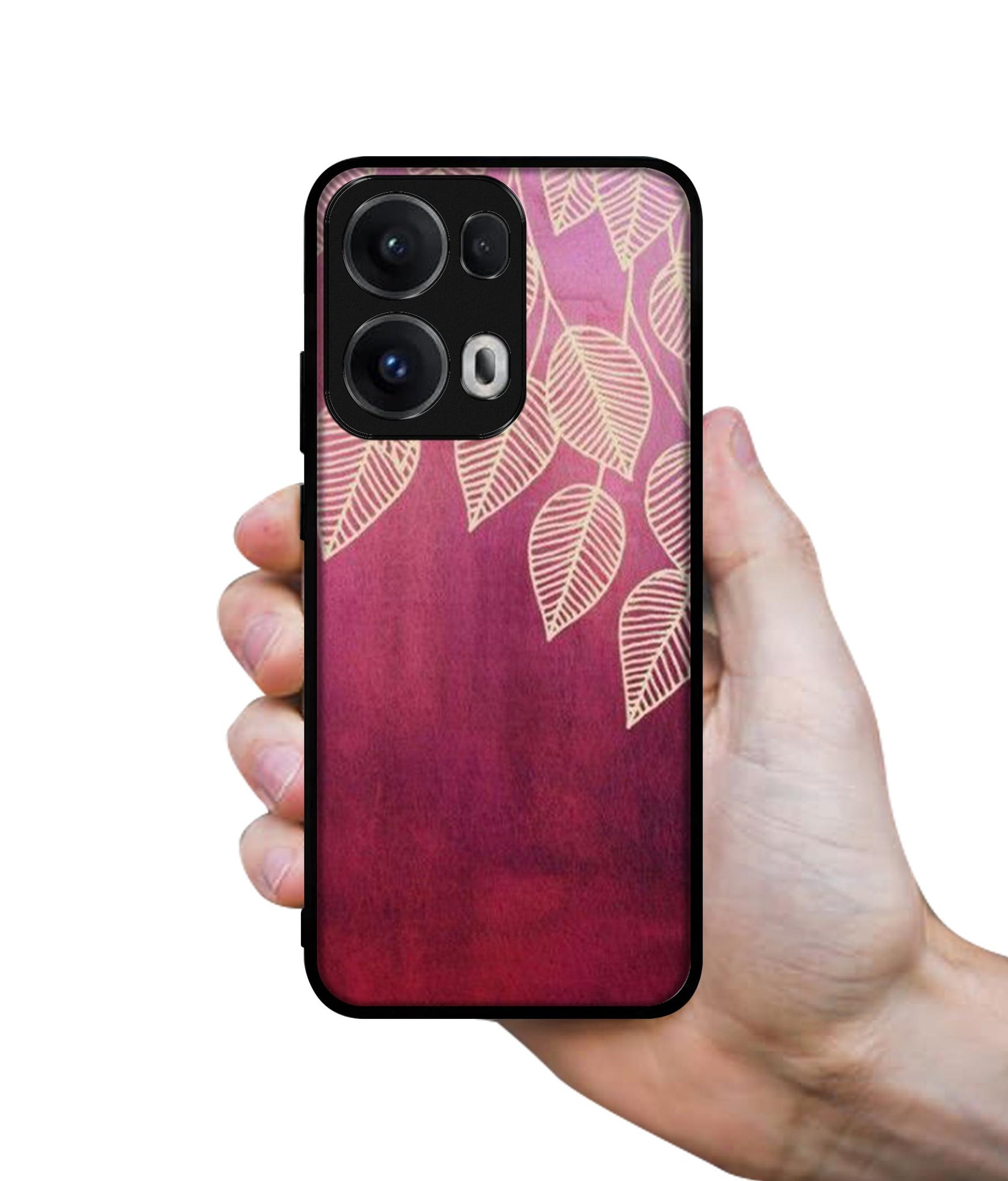 Leaf Pattern Designer 2D Printed Back Case Cover for Oppo Reno13 Pro 5G