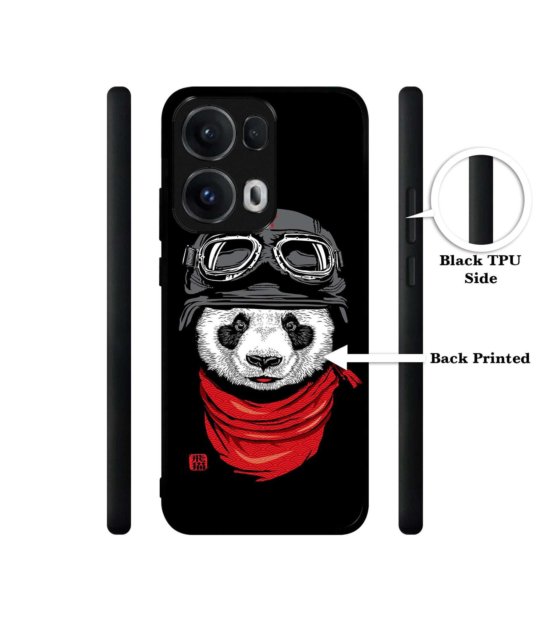 Biker Panda Designer 2D Printed Back Case Cover for Oppo Reno13 Pro 5G