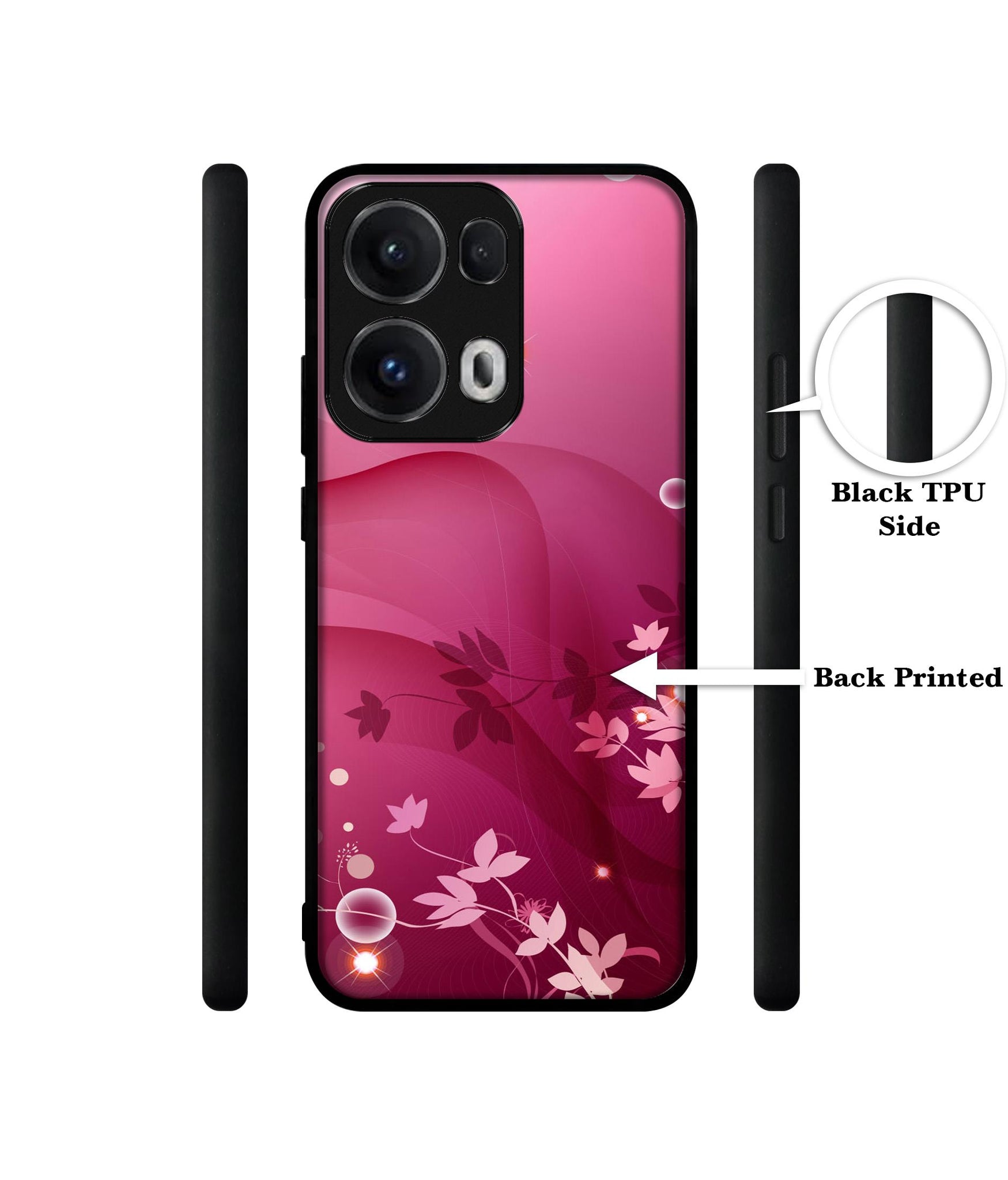 Pink Abstract Designer 2D Printed Back Case Cover for Oppo Reno13 Pro 5G