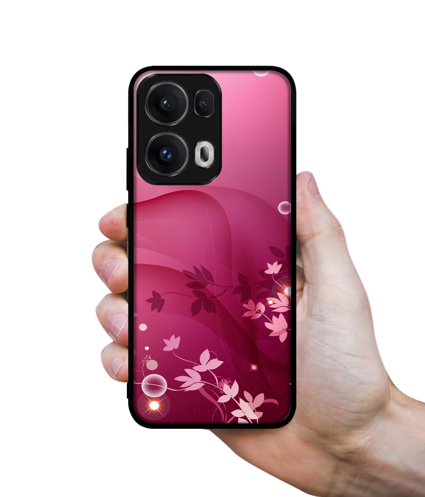 Pink Abstract Designer 2D Printed Back Case Cover for Oppo Reno13 Pro 5G