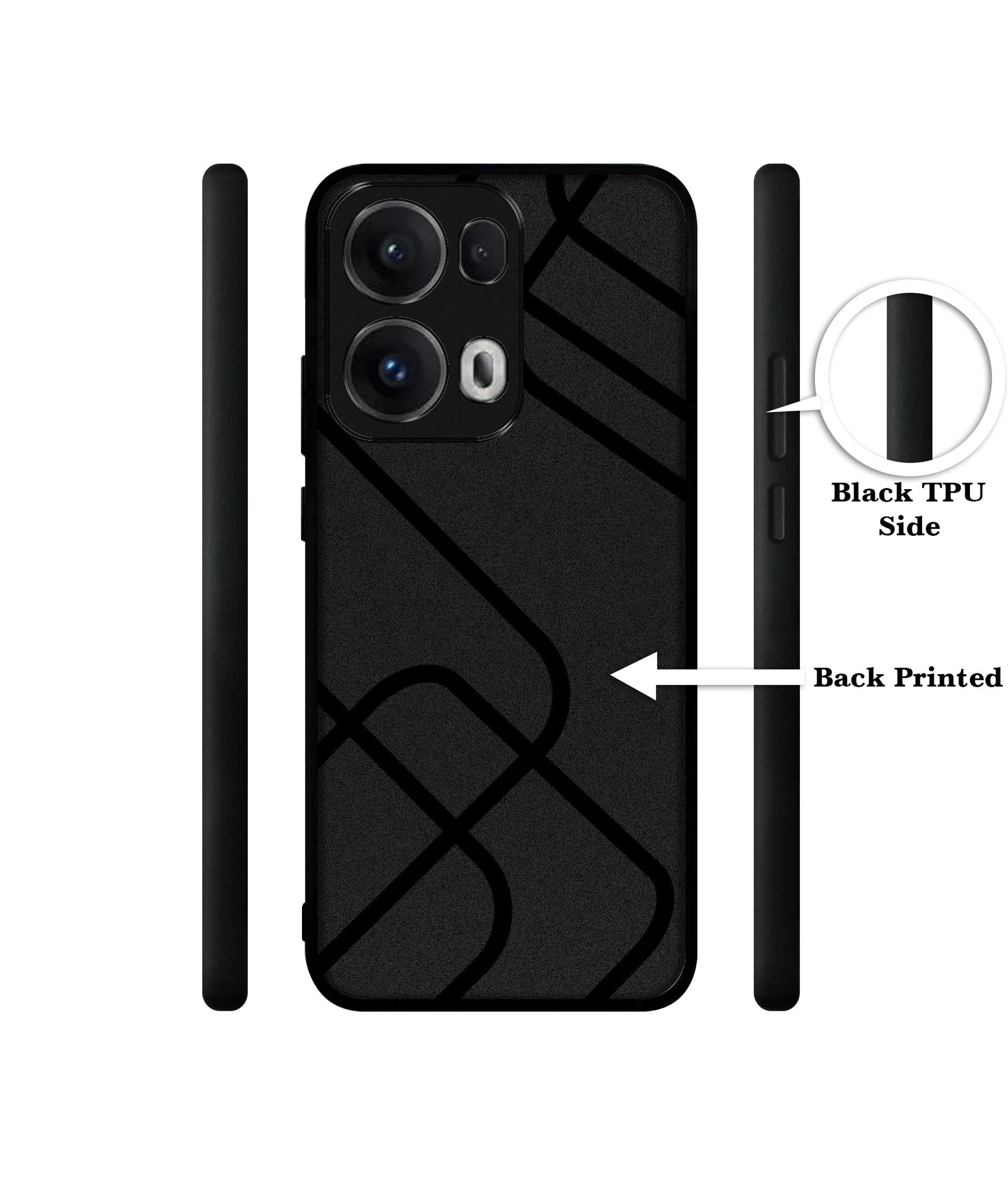 Zig-Zag Black Line Designer 2D Printed Back Case Cover for Oppo Reno13 Pro 5G