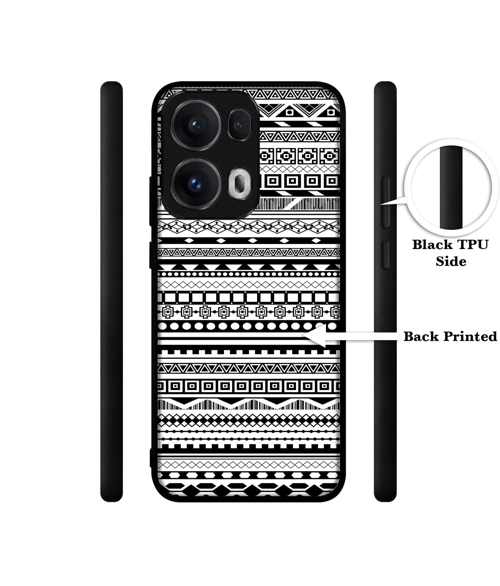 Black & White Patterns Designer 2D Printed Back Case Cover for Oppo Reno13 Pro 5G
