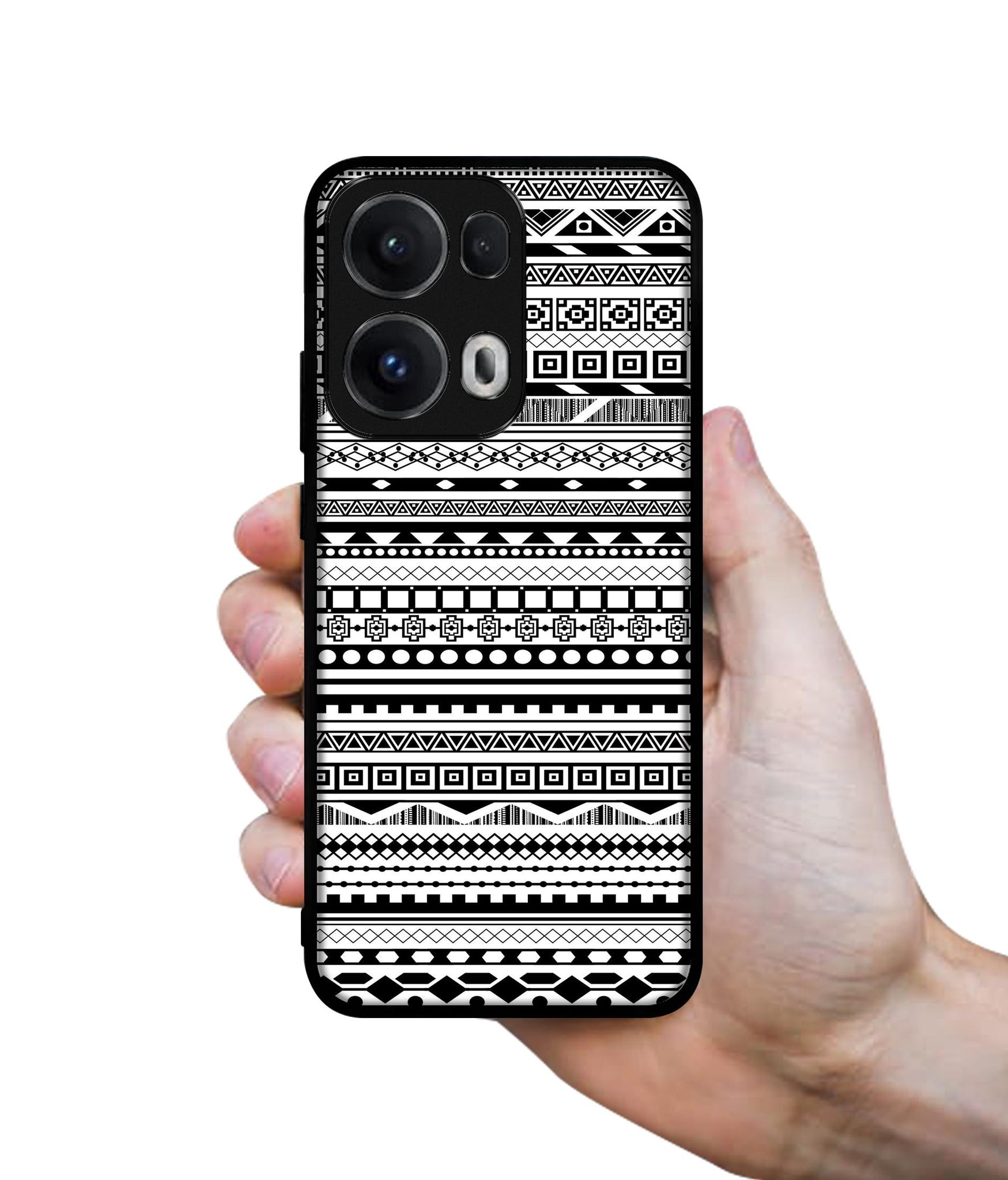 Black & White Patterns Designer 2D Printed Back Case Cover for Oppo Reno13 Pro 5G