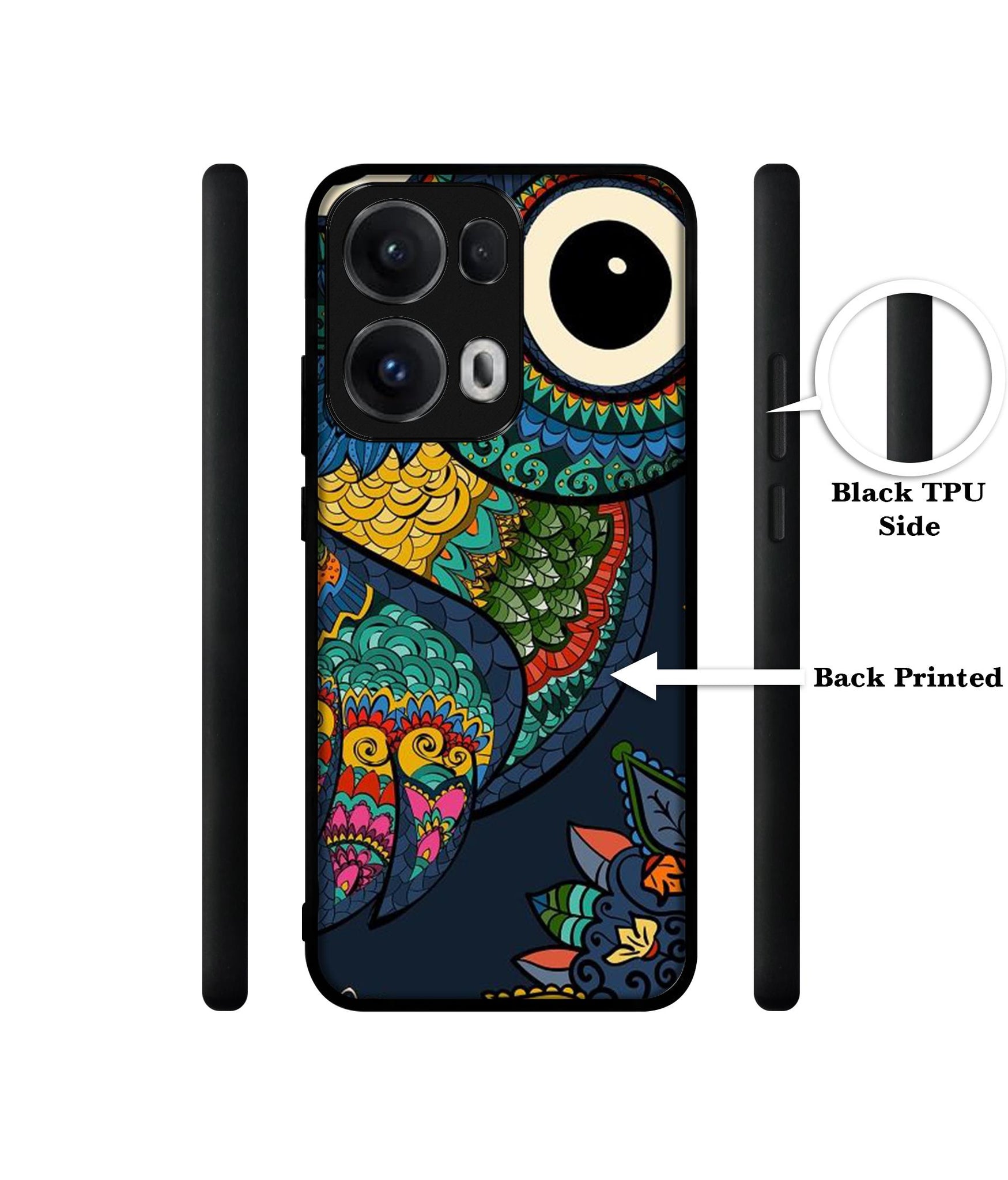 Owl Illustration Designer 2D Printed Back Case Cover for Oppo Reno13 Pro 5G