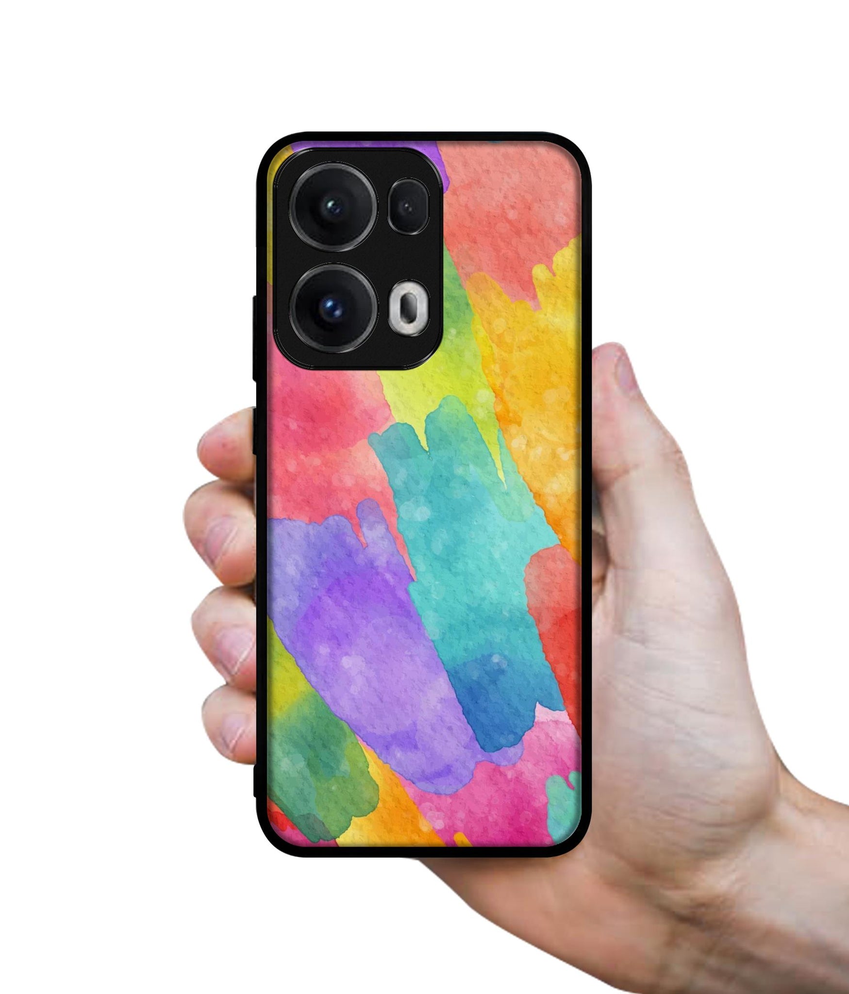 Water Paint Colorful Abstract Designer 2D Printed Back Case Cover for Oppo Reno13 Pro 5G