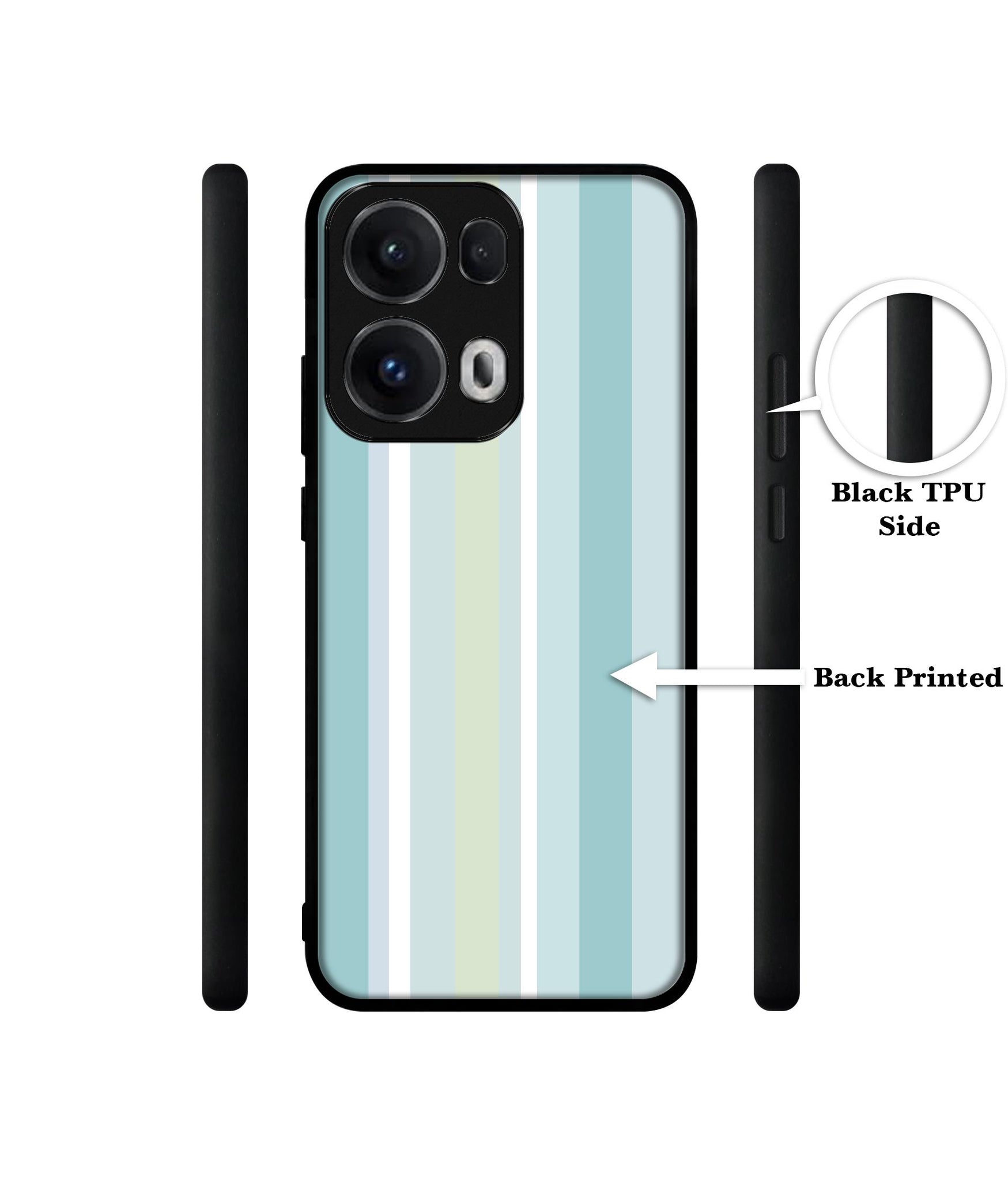 Light Green Stripes Designer 2D Printed Back Case Cover for Oppo Reno13 Pro 5G
