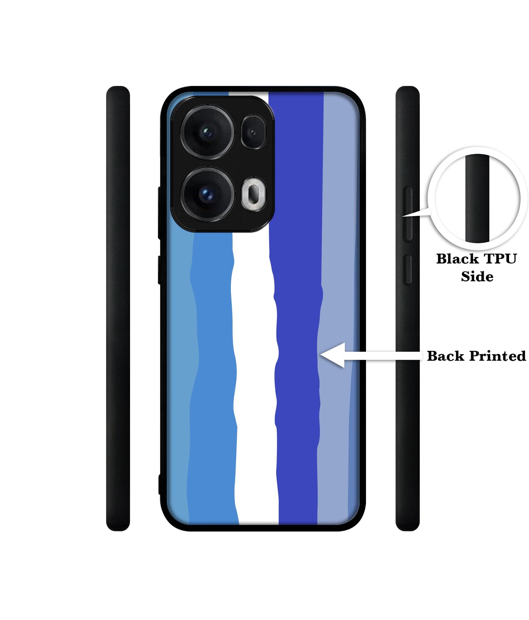 Blue Stripes Rainbow Designer 2D Printed Back Case Cover for Oppo Reno13 Pro 5G