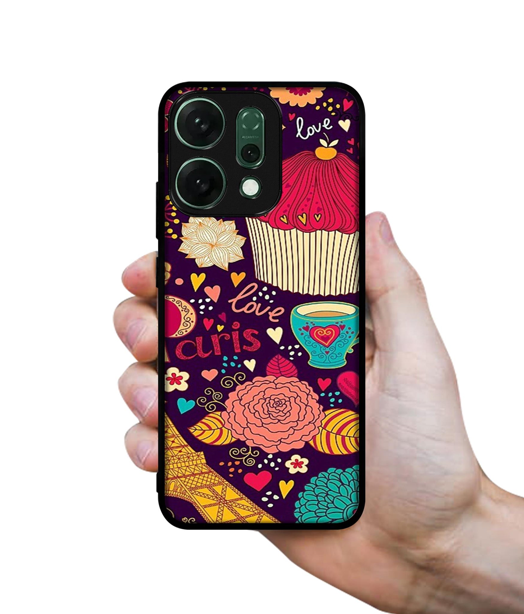Paris Flower Love Designer 2D Printed Back Case Cover for Oppo Reno14 5G