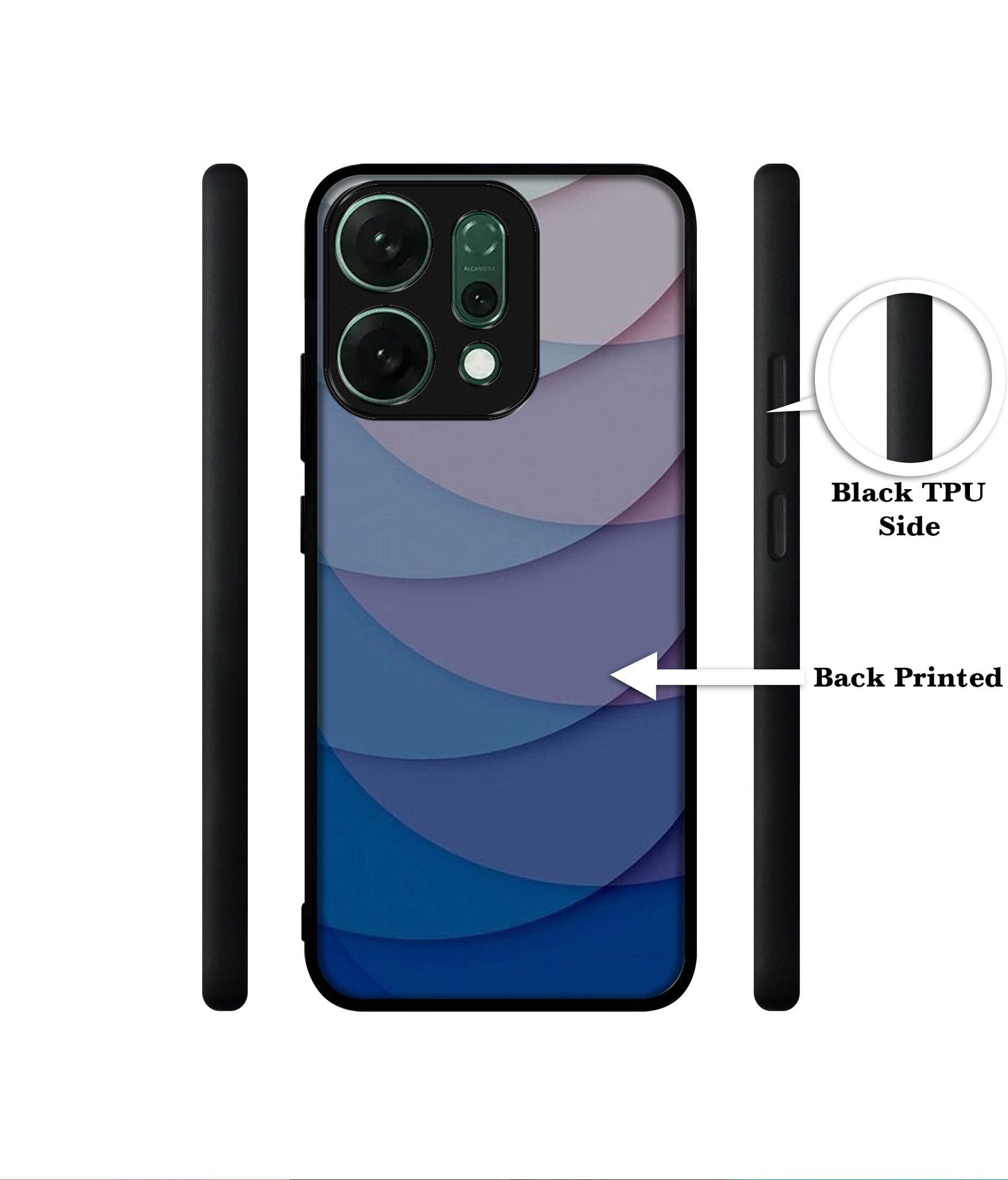 Waves Pattern Print Designer 2D Printed Back Case Cover for Oppo Reno14 5G