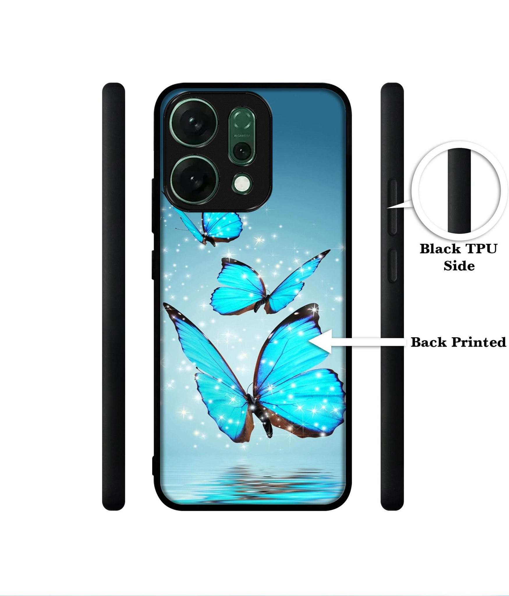 Flying Butterflies Designer 2D Printed Back Case Cover for Oppo Reno14 5G