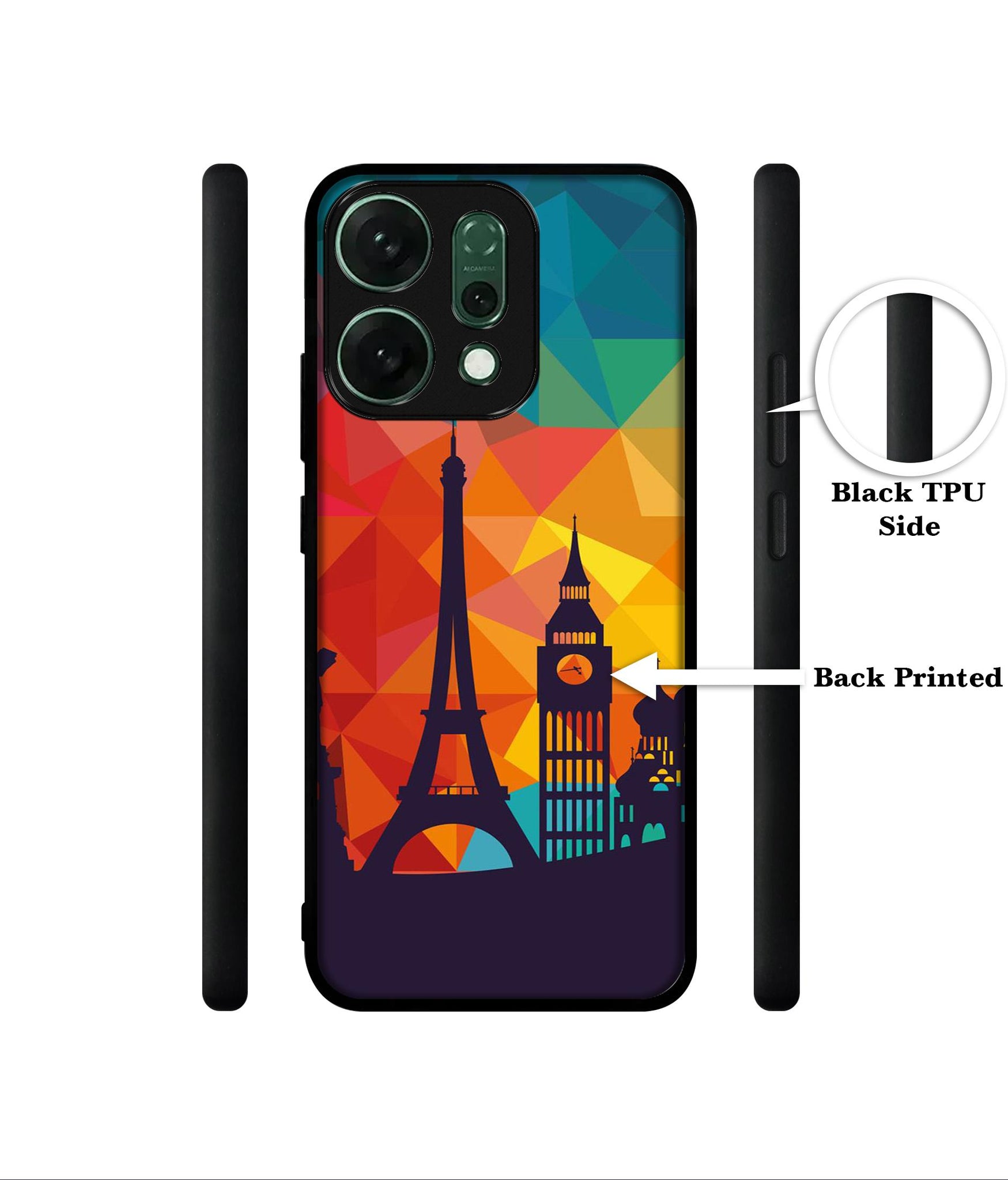 Colored Paris Designer 2D Printed Back Case Cover for Oppo Reno14 5G