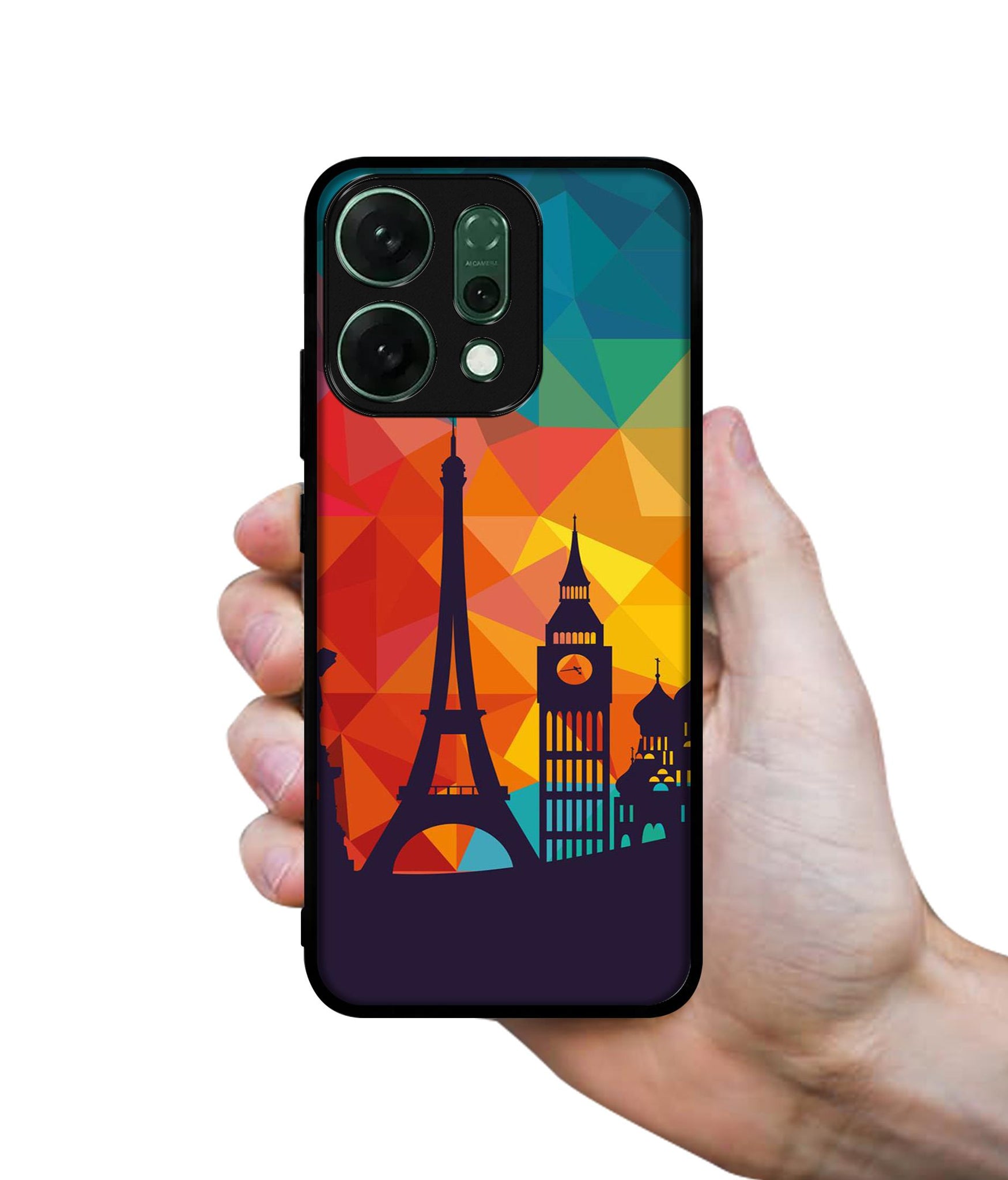 Colored Paris Designer 2D Printed Back Case Cover for Oppo Reno14 5G