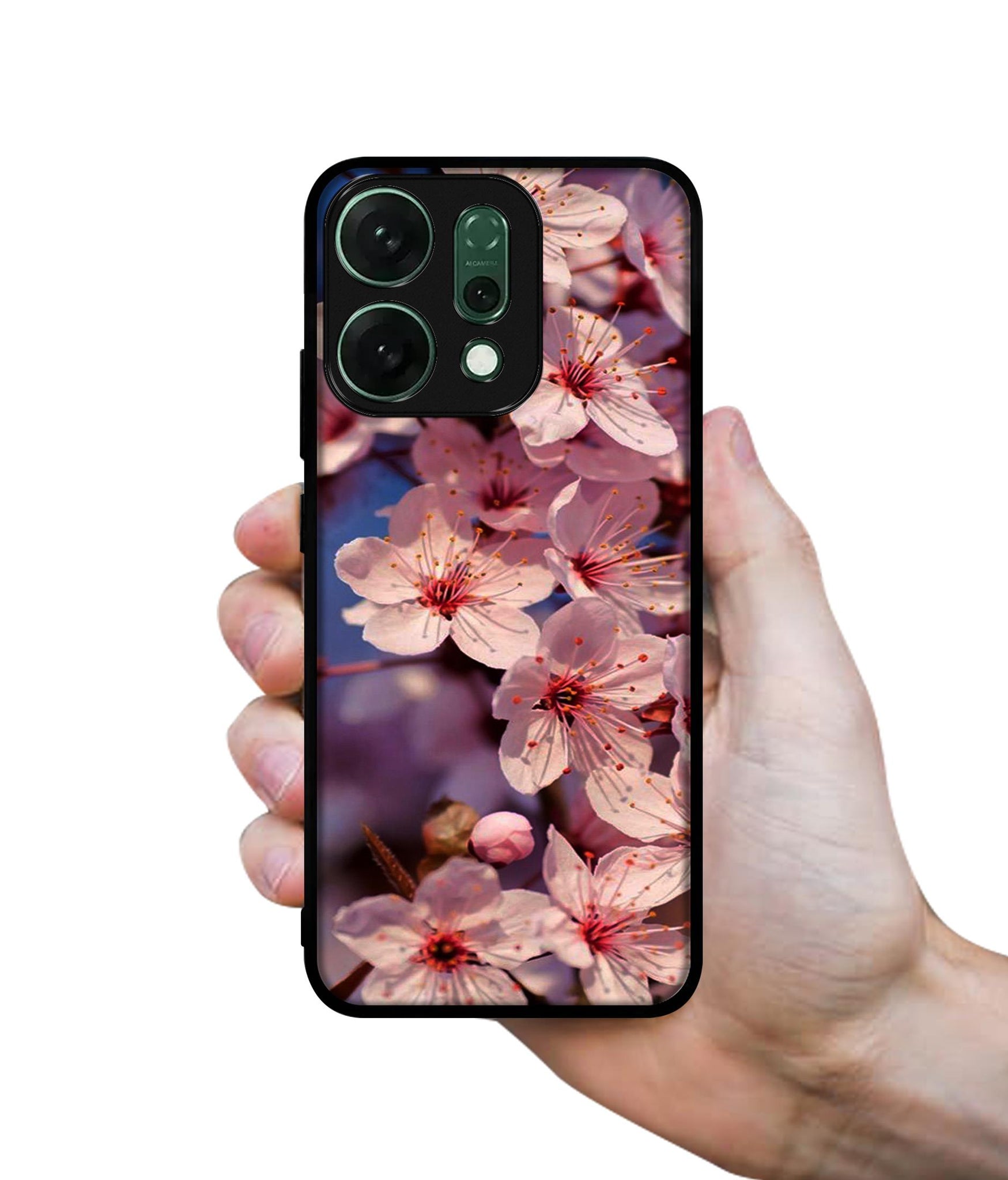 Pink Flowers Pattern Designer 2D Printed Back Case Cover for Oppo Reno14 5G