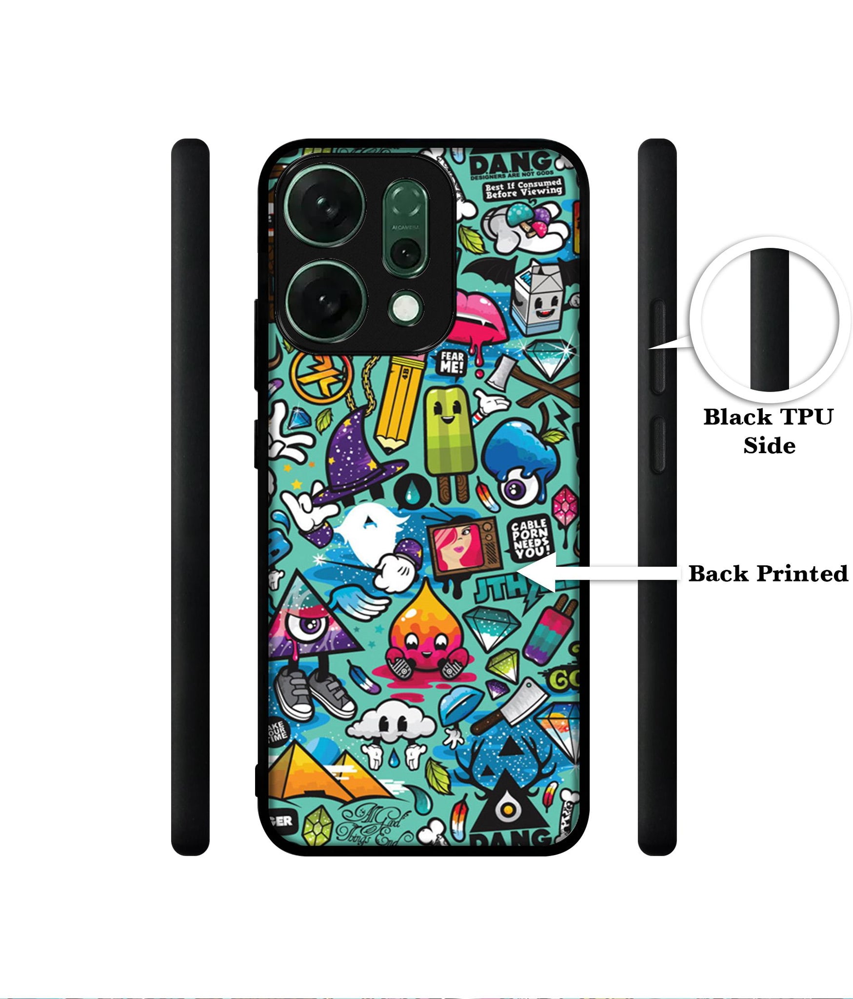 Crazy Designer 2D Printed Back Case Cover for Oppo Reno14 5G