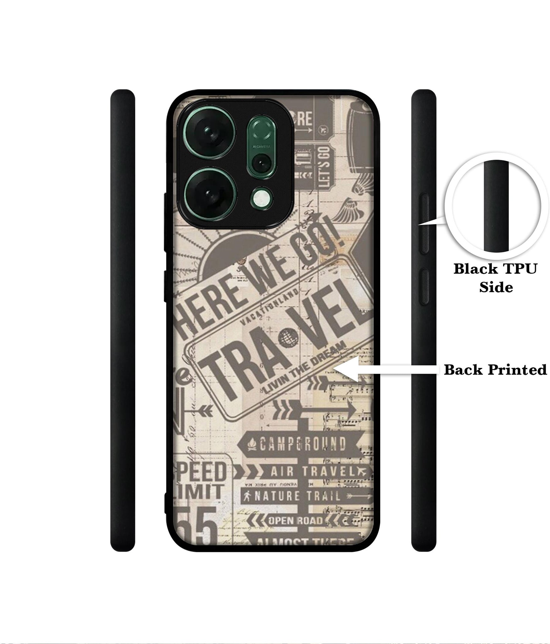 Travel Designer 2D Printed Back Case Cover for Oppo Reno14 5G