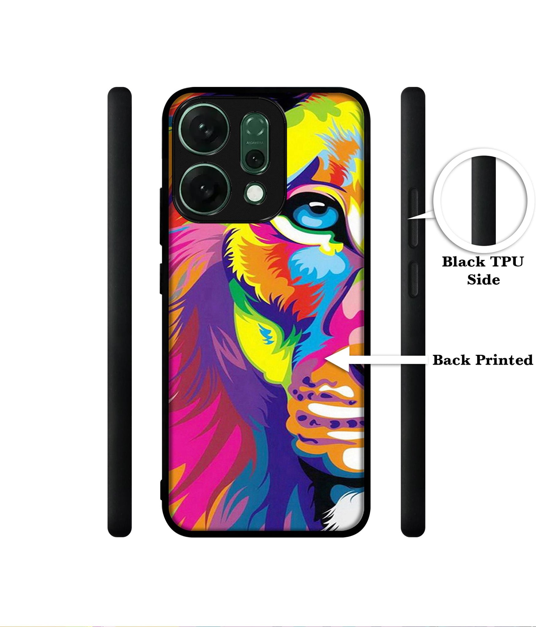 Lion Designer 2D Printed Back Case Cover for Oppo Reno14 5G