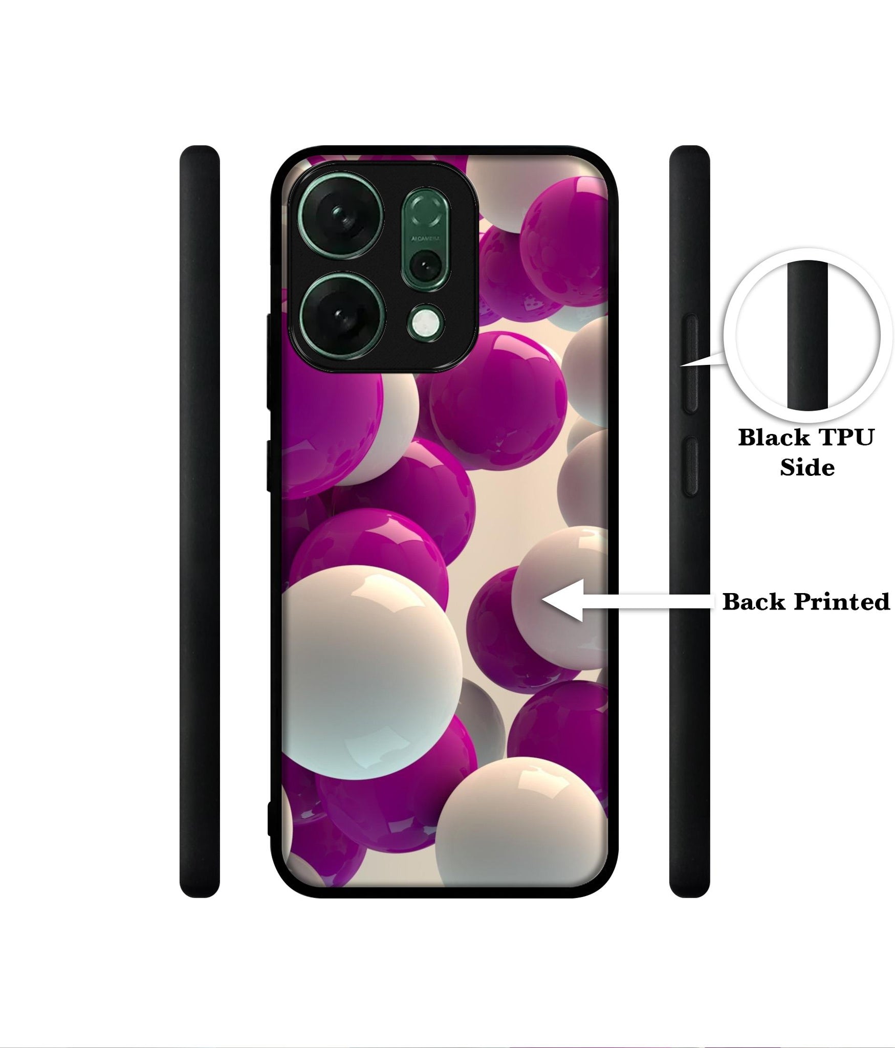 3D Balloons Designer 2D Printed Back Case Cover for Oppo Reno14 5G
