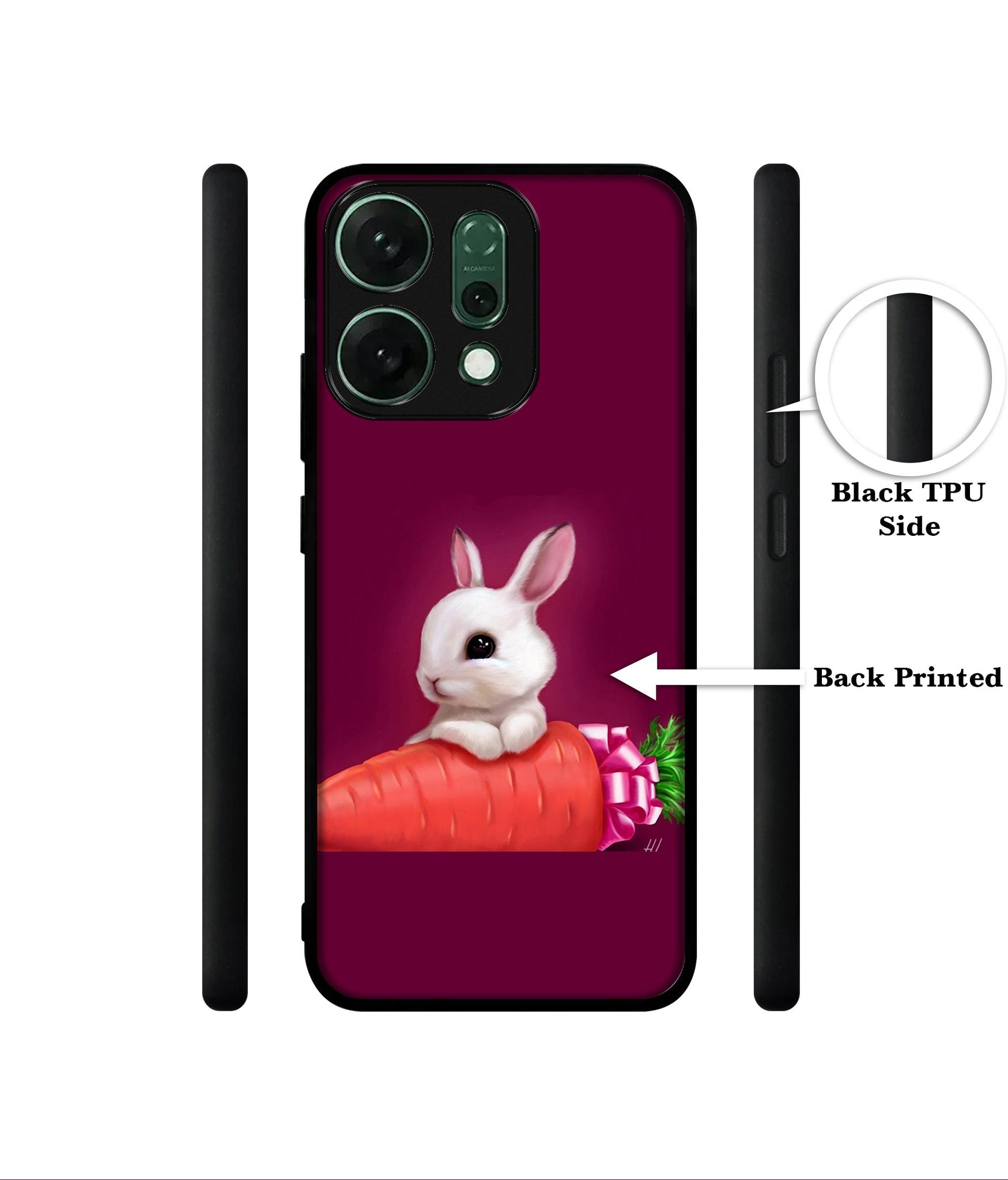 Bunny With Carrot Designer 2D Printed Back Case Cover for Oppo Reno14 5G