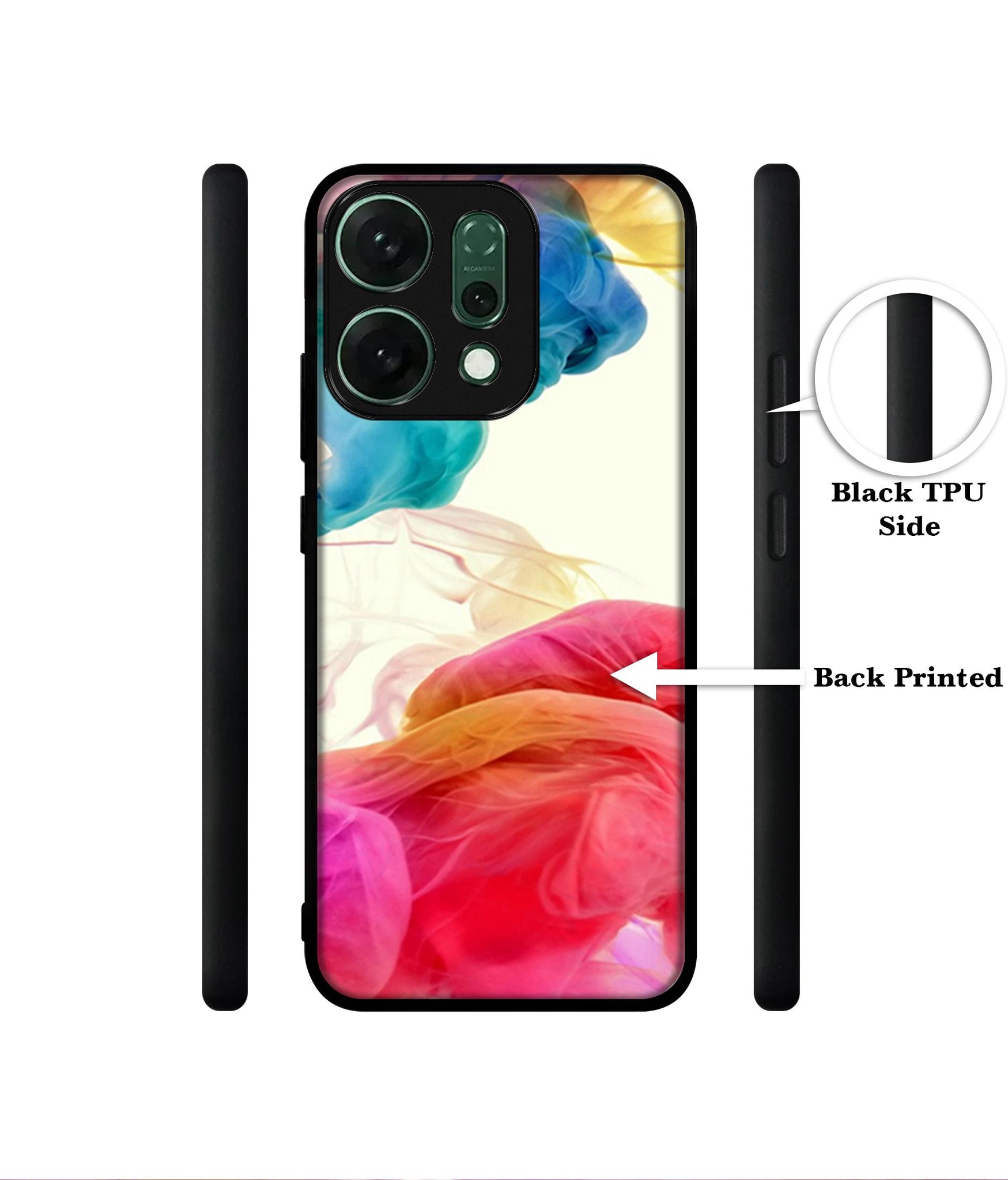 Colored Smoke Designer 2D Printed Back Case Cover for Oppo Reno14 5G
