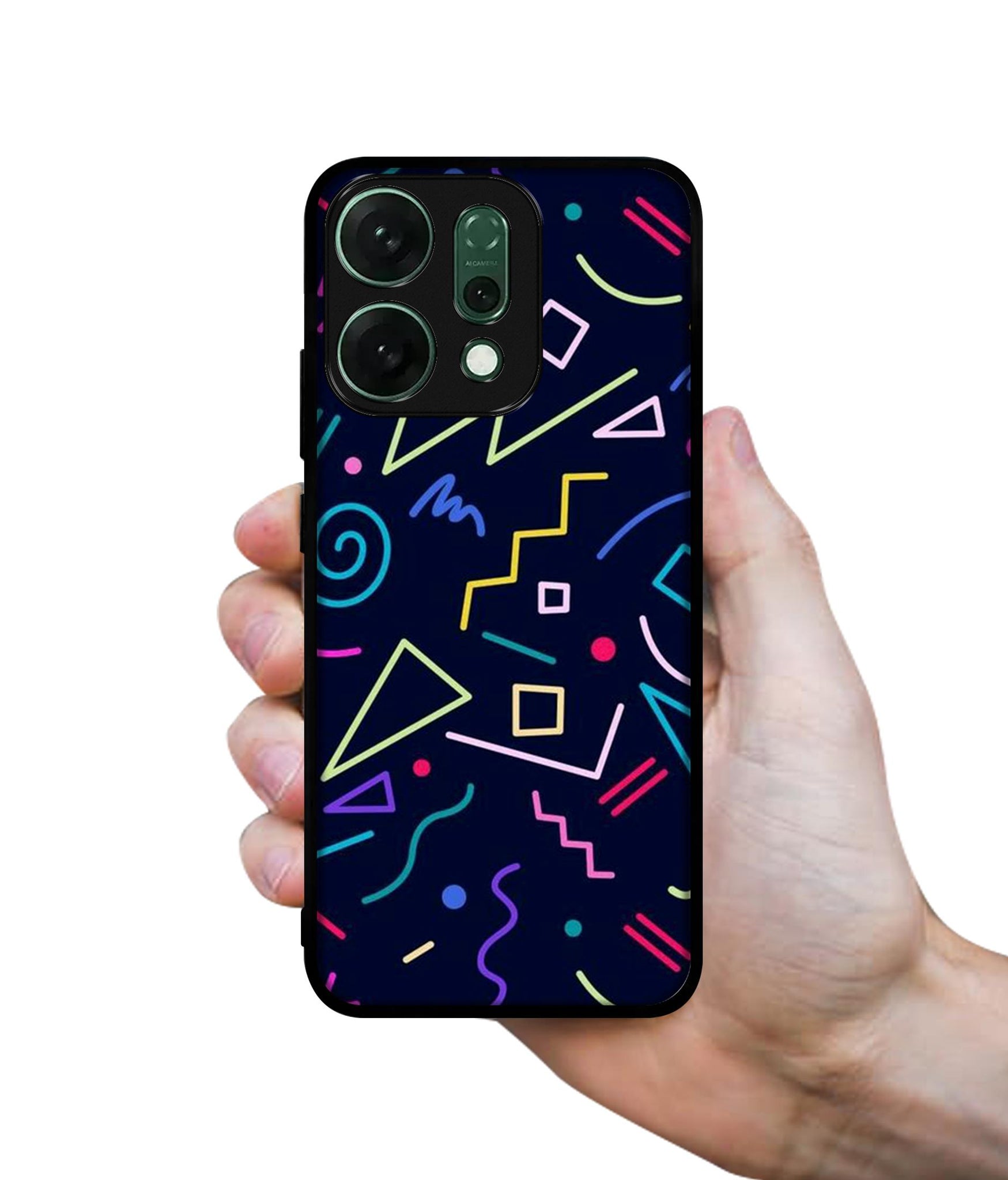 Retro Abstract Designer 2D Printed Back Case Cover for Oppo Reno14 5G