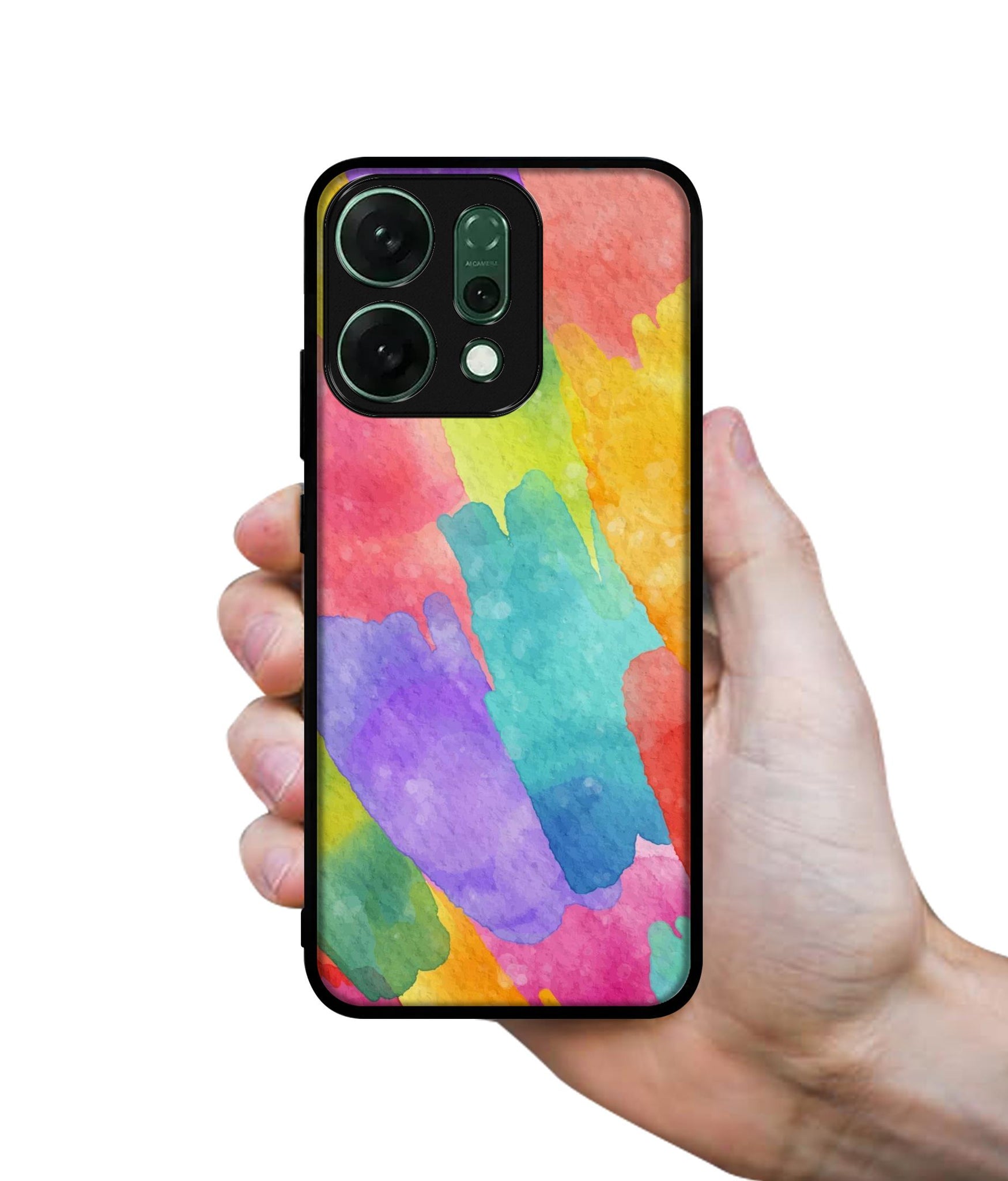Water Paint Colorful Abstract Designer 2D Printed Back Case Cover for Oppo Reno14 5G
