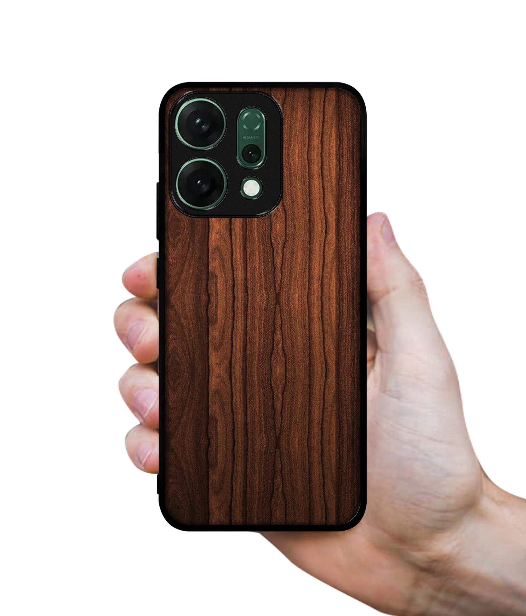 Brown Wooden Texture Designer 2D Printed Back Case Cover for Oppo Reno14 Pro 5G
