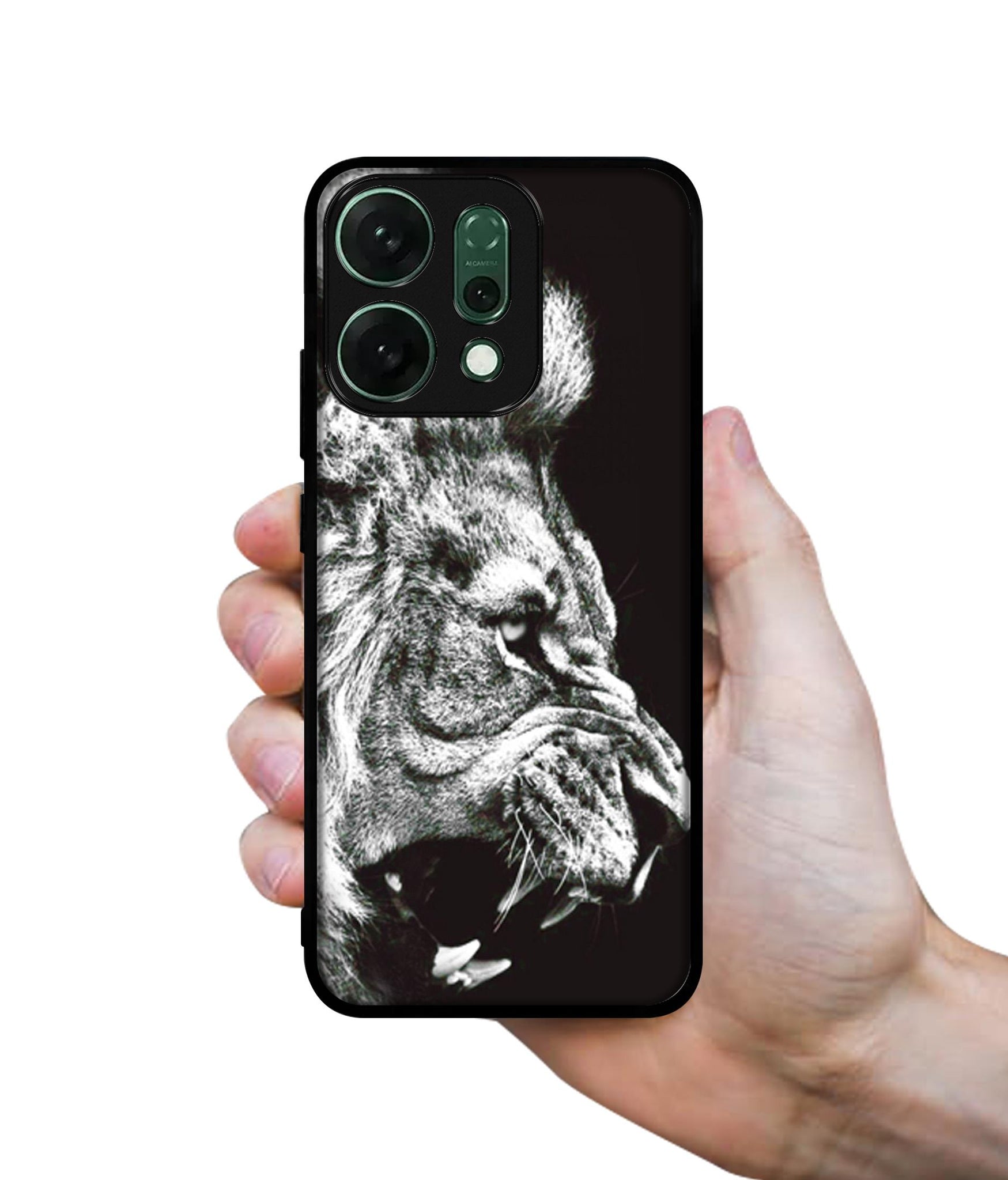 Angry Lion Designer 2D Printed Back Case Cover for Oppo Reno14 Pro 5G