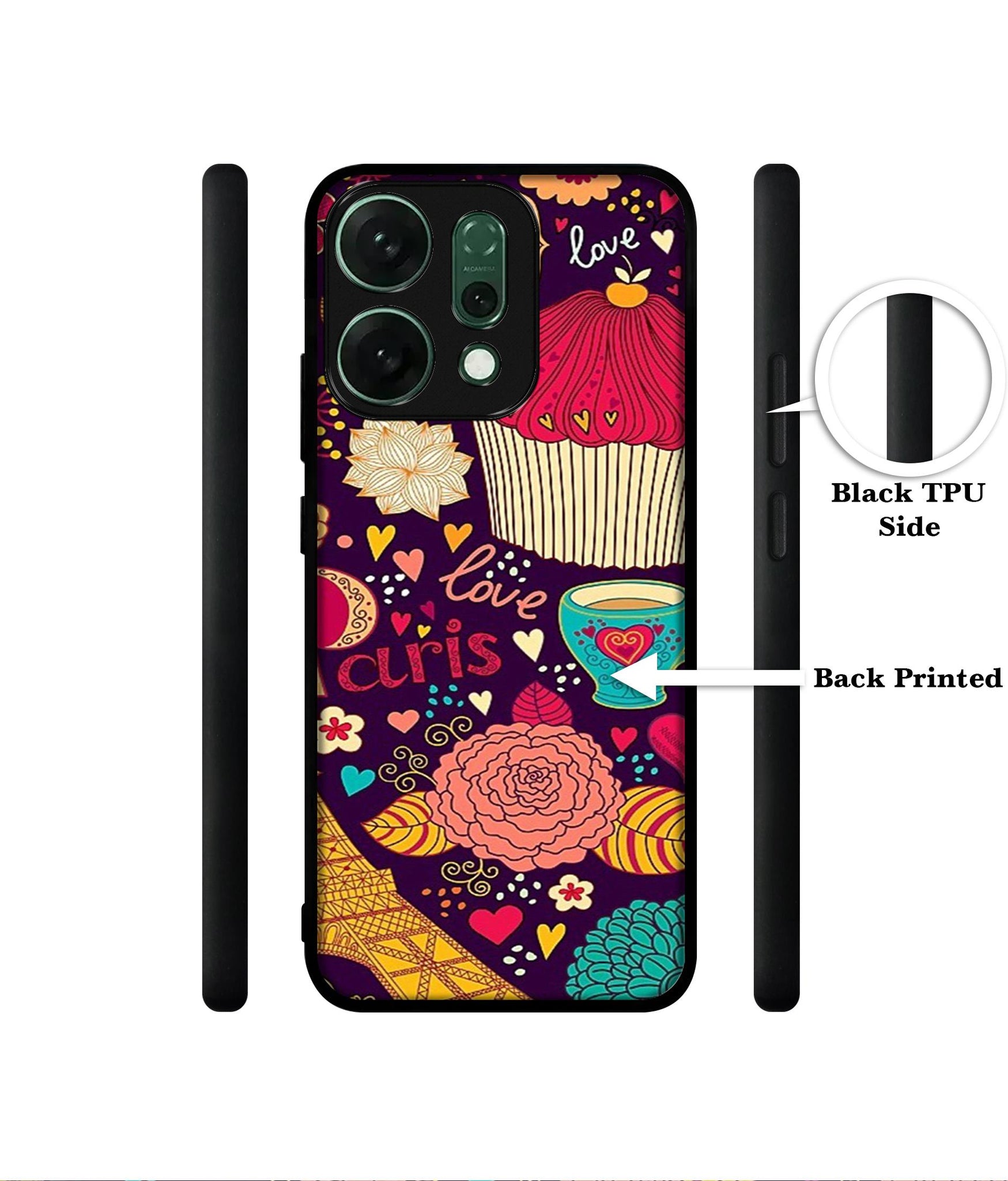 Paris Flower Love Designer 2D Printed Back Case Cover for Oppo Reno14 Pro 5G