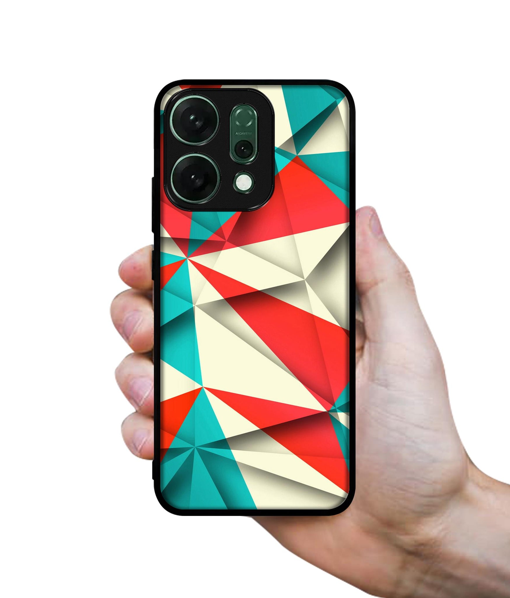 Red Blue White Pattern Designer 2D Printed Back Case Cover for Oppo Reno14 Pro 5G